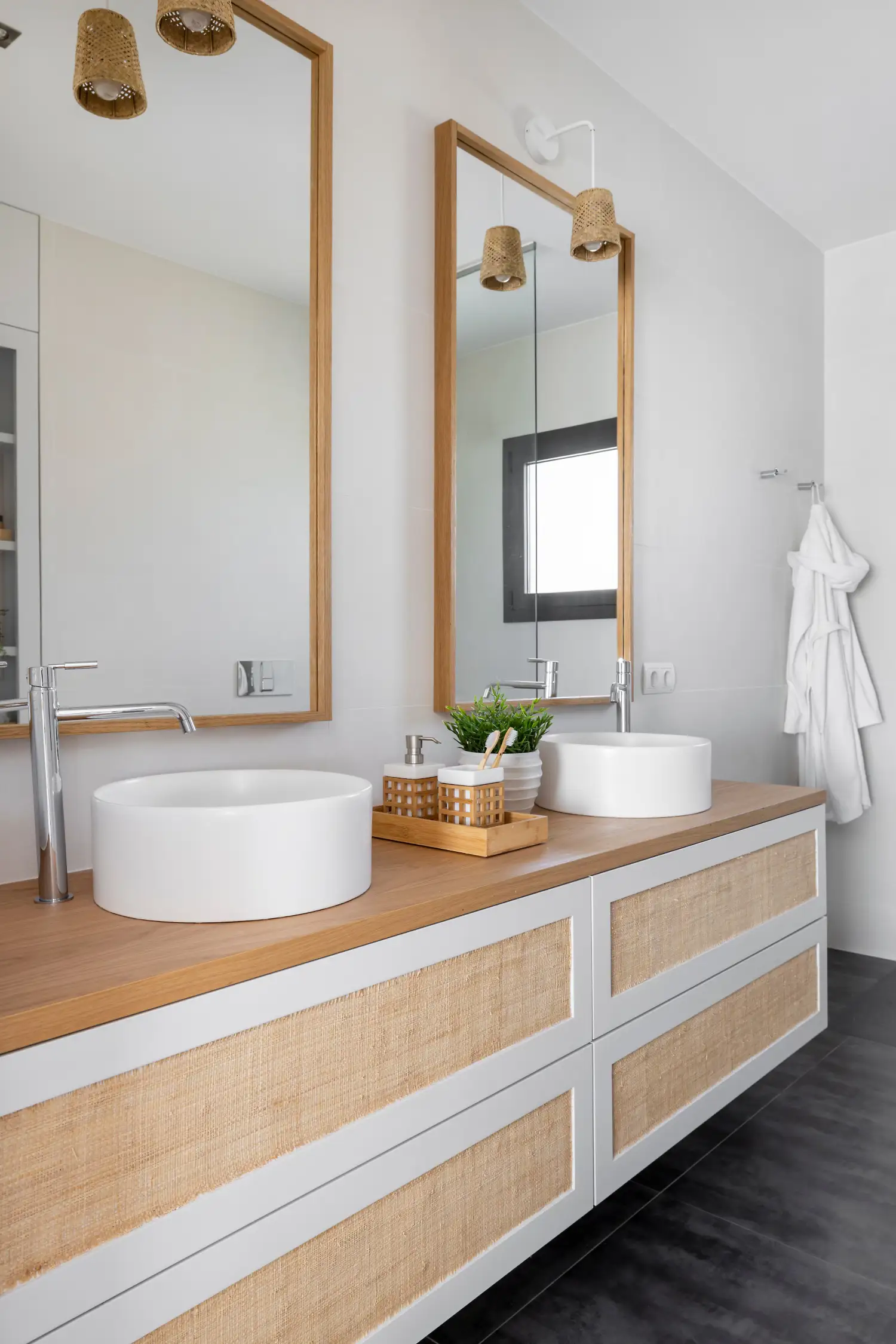 salle de bain décoration naturelle appartement 39m2