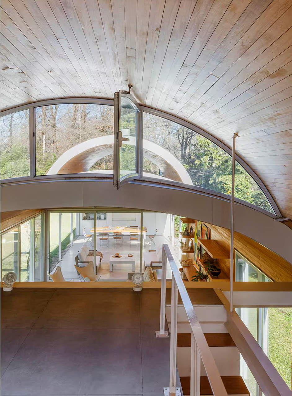 mezzanine plafond cintré en bois maison architecte mezzanine plafond cintré en bois maison architecte