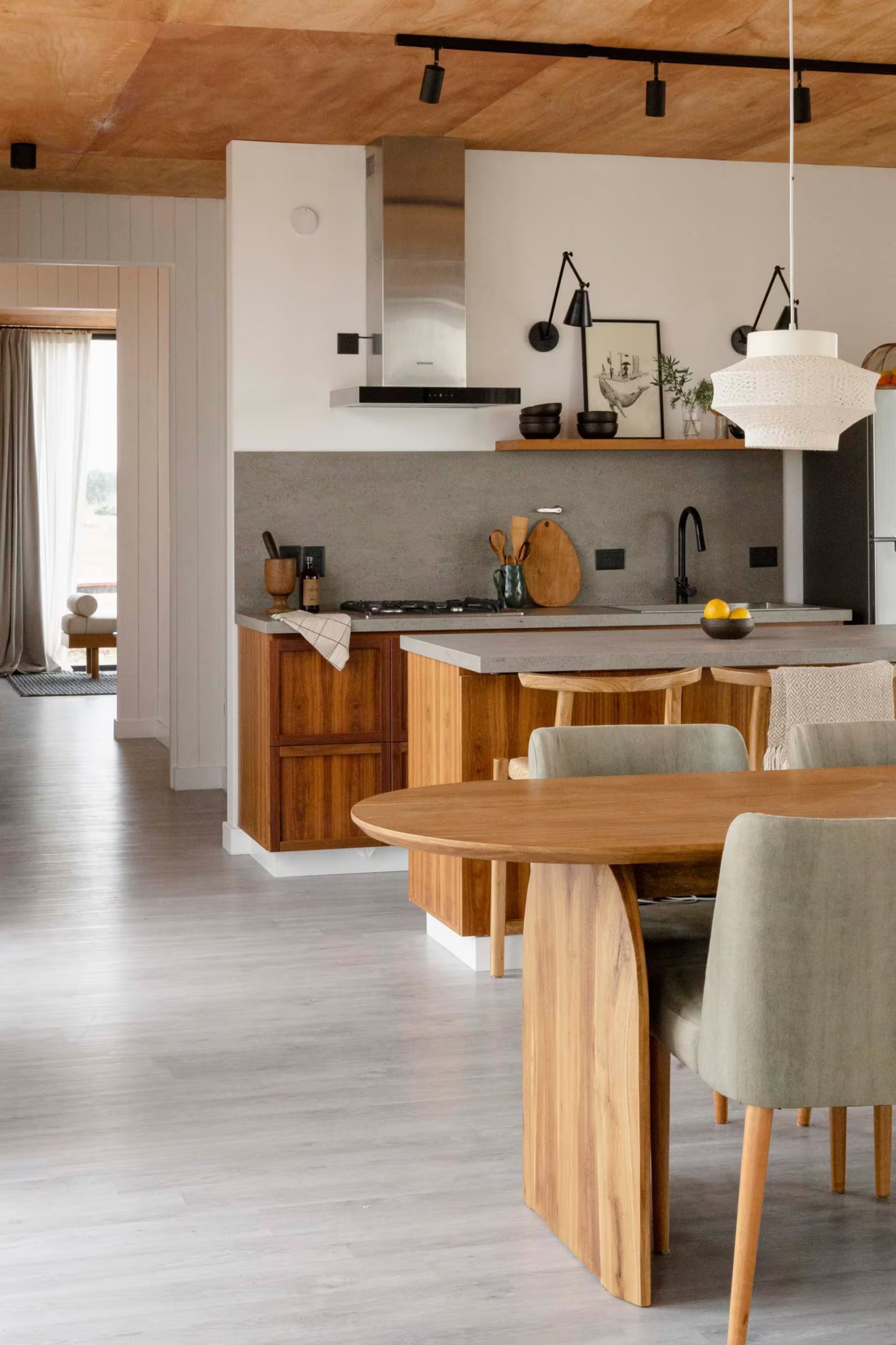 cuisine ouverte bois contemporaine maison préfabriquée cuisine ouverte bois contemporaine maison préfabriquée
