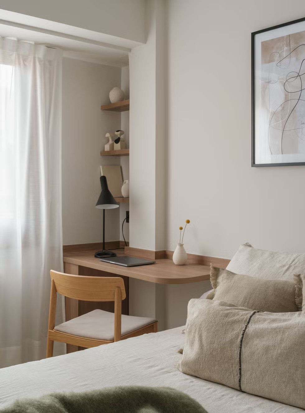 chambre décoration contemporaine naturelle avec espace bureau chambre décoration contemporaine naturelle avec espace bureau