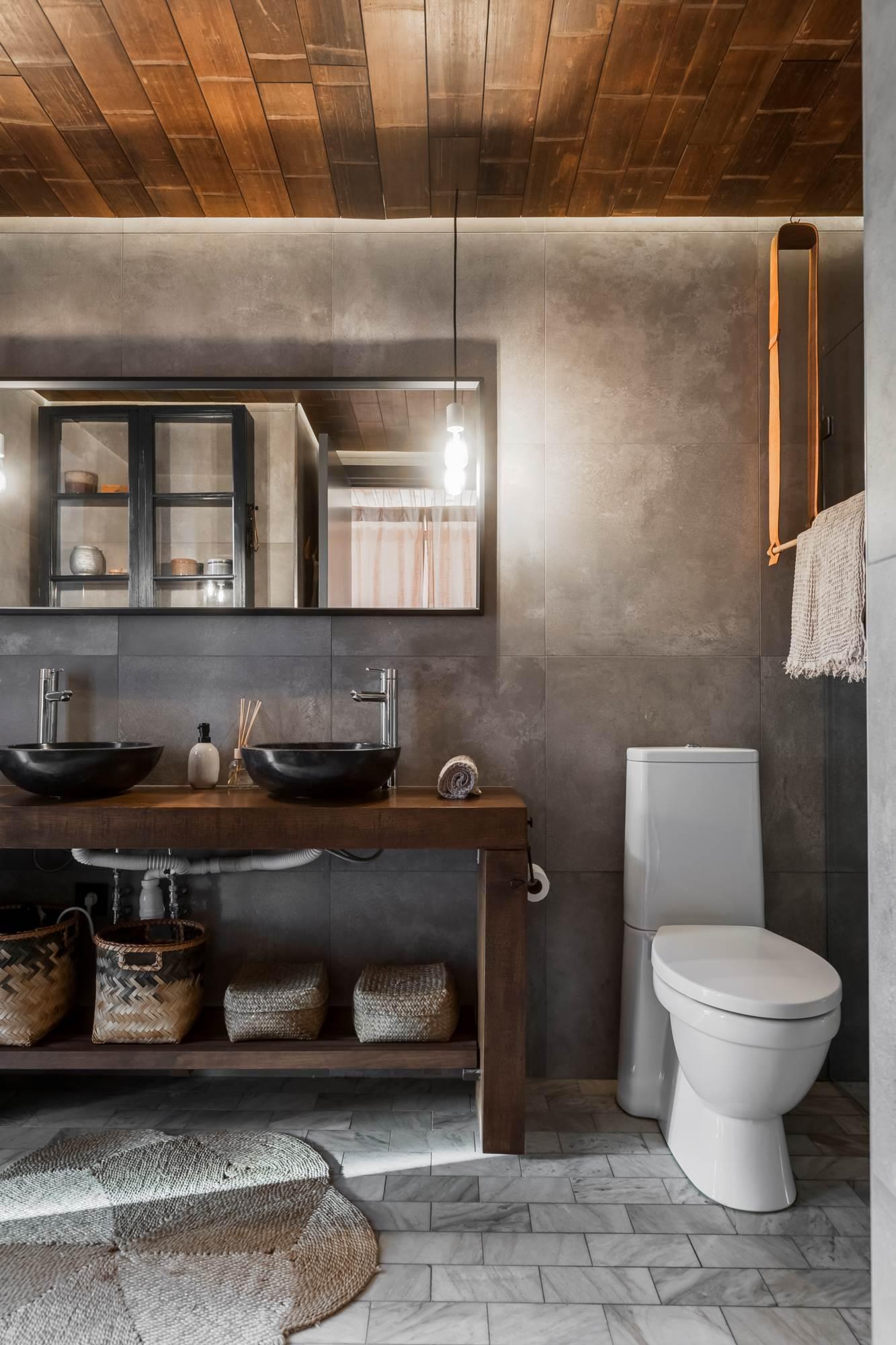 salle de bain design grise et bois salle de bain design grise et bois