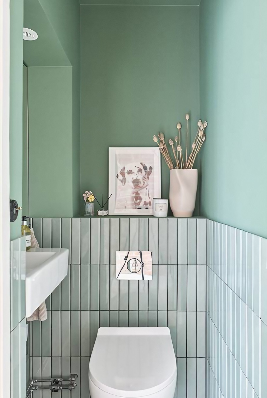 toilettes carrelage vert décoration scandinave toilettes carrelage vert décoration scandinave