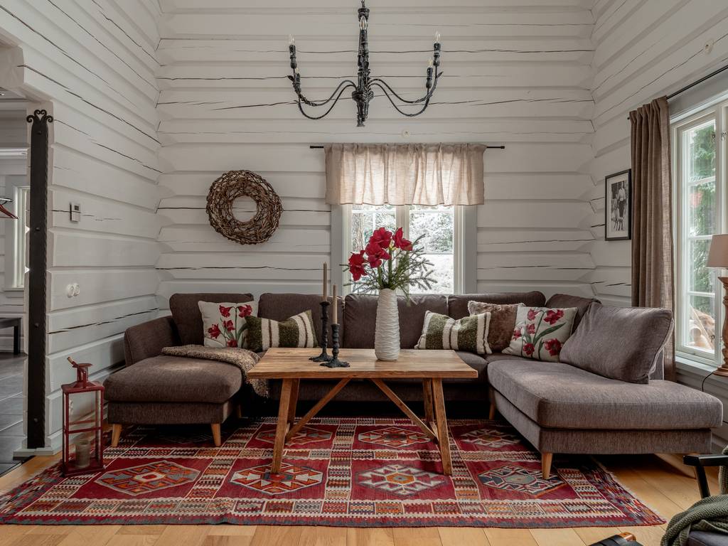 salon maison en bois