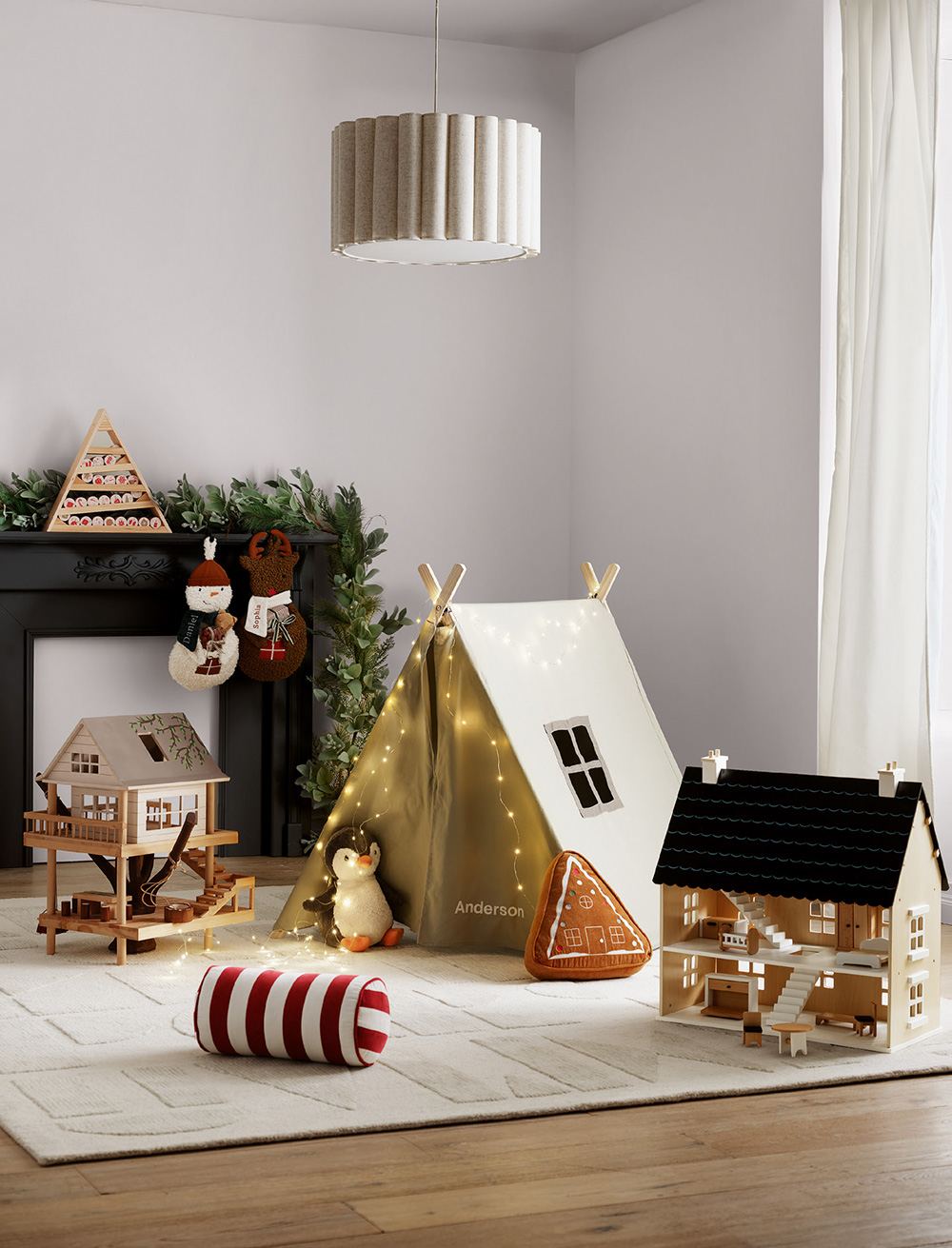 salle de jeu enfant décoration Noël Crate & Barrel salle de jeu enfant décoration Noël Crate & Barrel