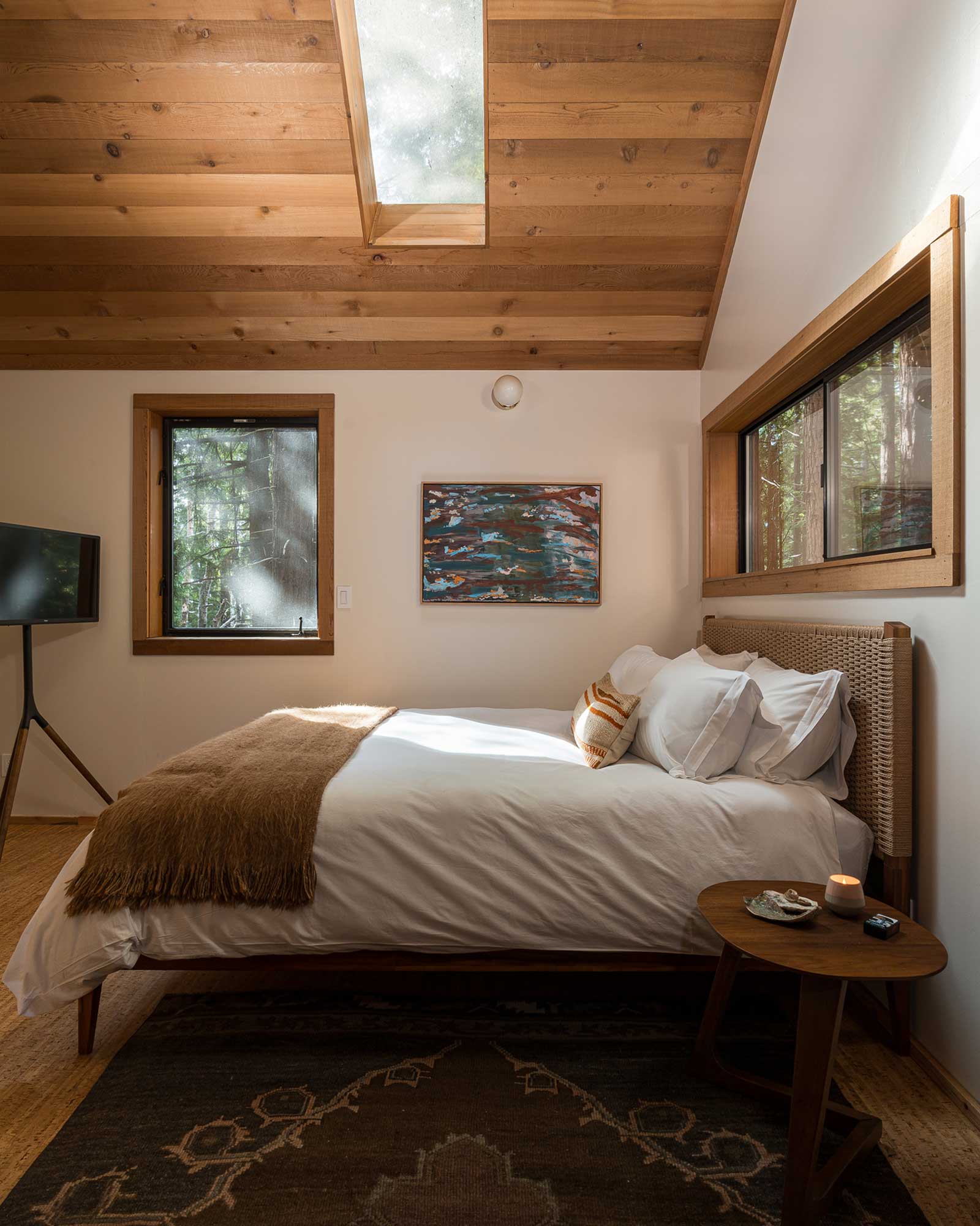 chambre vue forêt cabane Sea Ranch Californie chambre vue forêt cabane Sea Ranch Californie