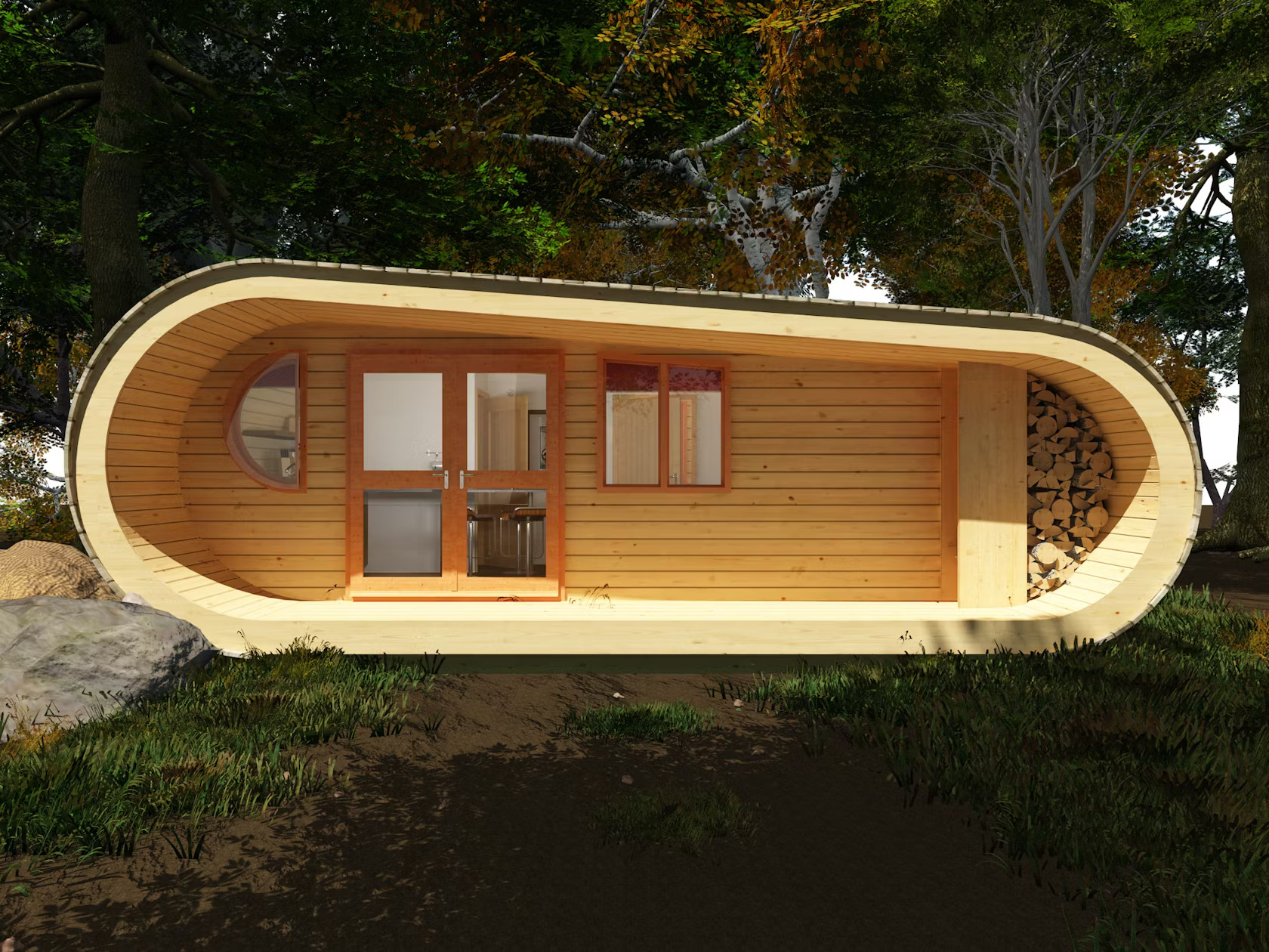 petite maison 48m2 aux lignes courbes Blue Forest petite maison 48m2 aux lignes courbes Blue Forest