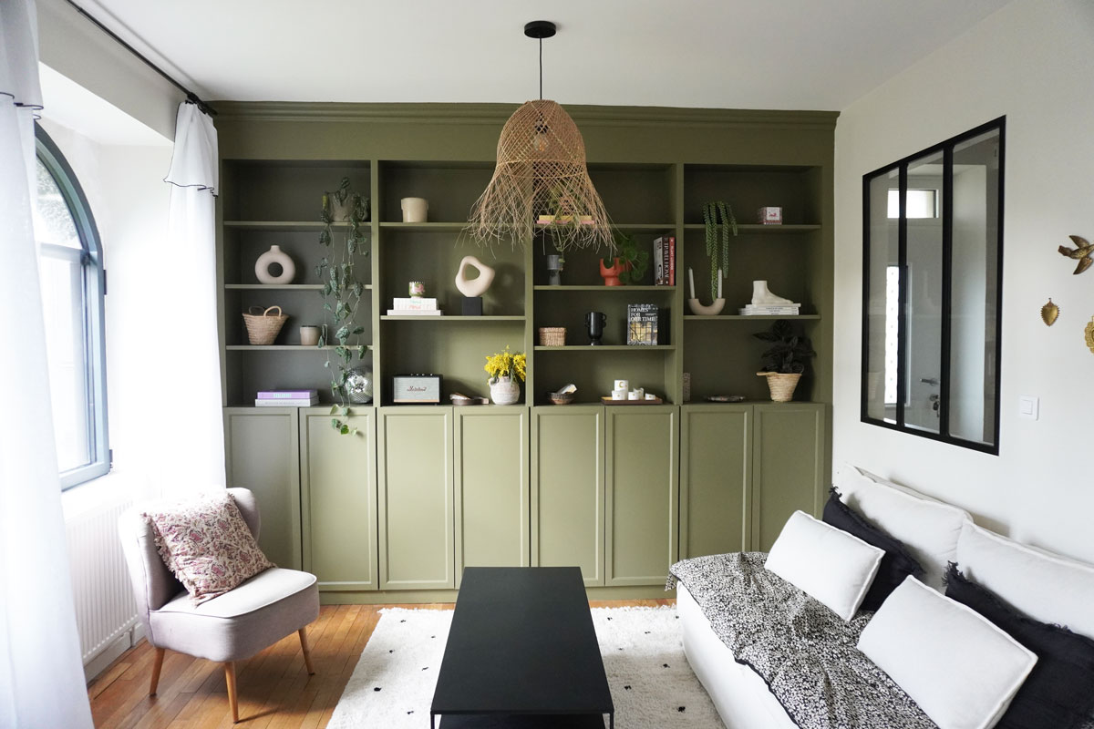 salon mur vert