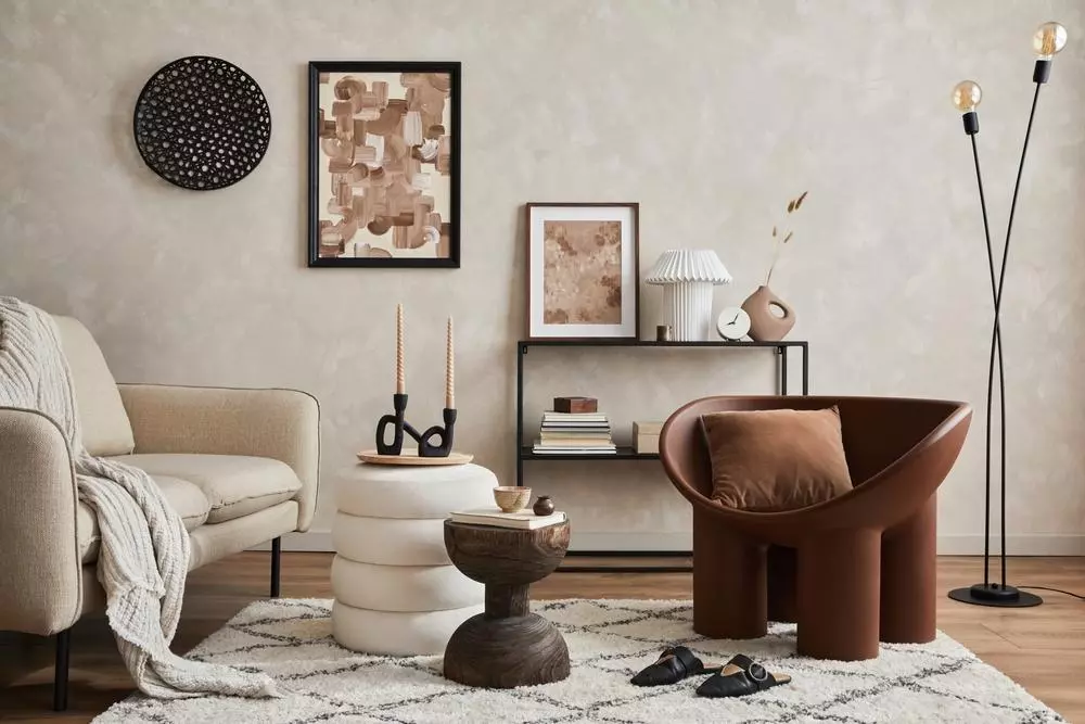 salon décoration contemporaine fauteuil roly poly marron salon décoration contemporaine fauteuil roly poly marron