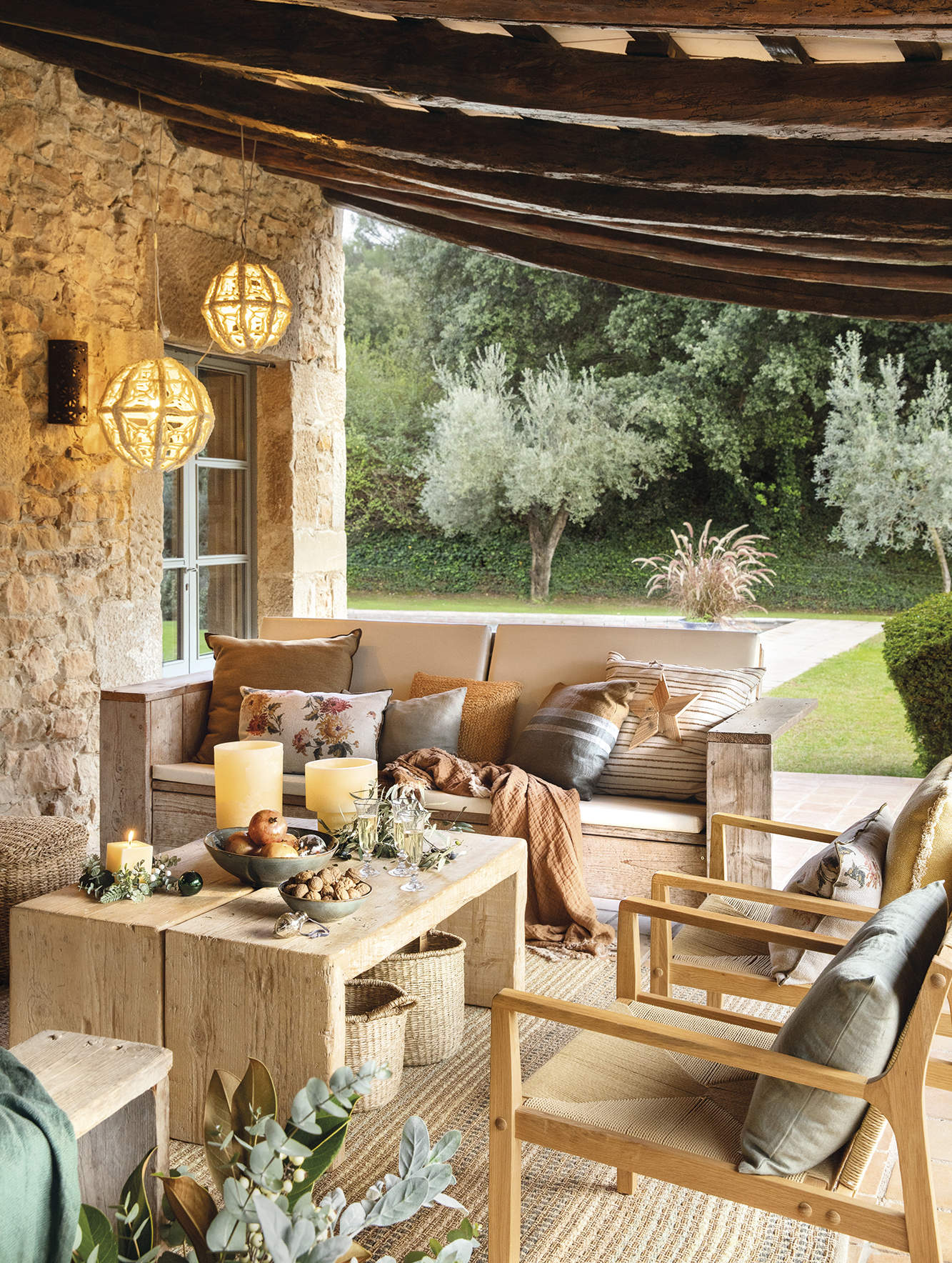terrasse couvverte avec décoration Noël terrasse couvverte avec décoration Noël