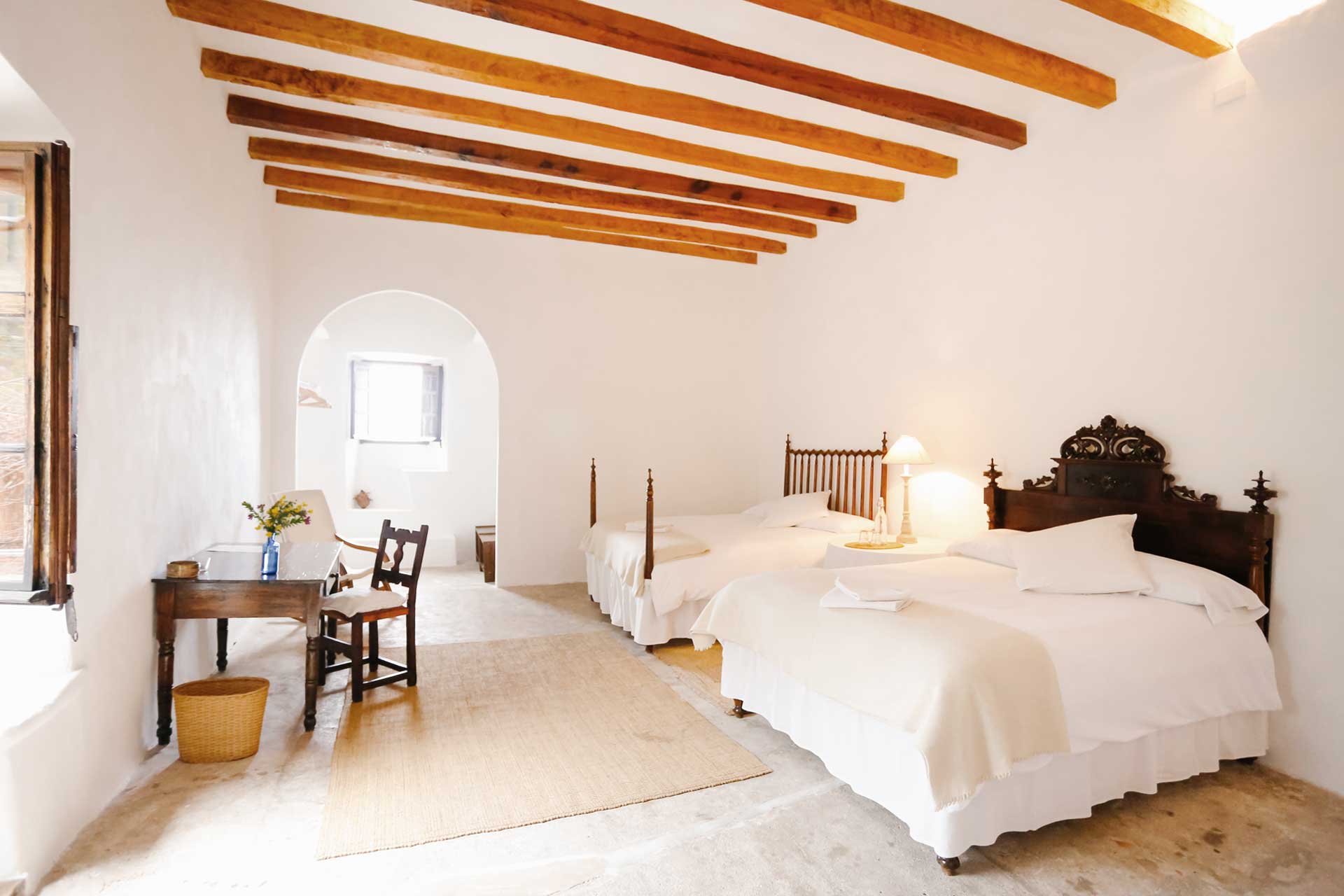 chambre avec poutres maison Majorque San Rullan chambre avec poutres maison Majorque San Rullan