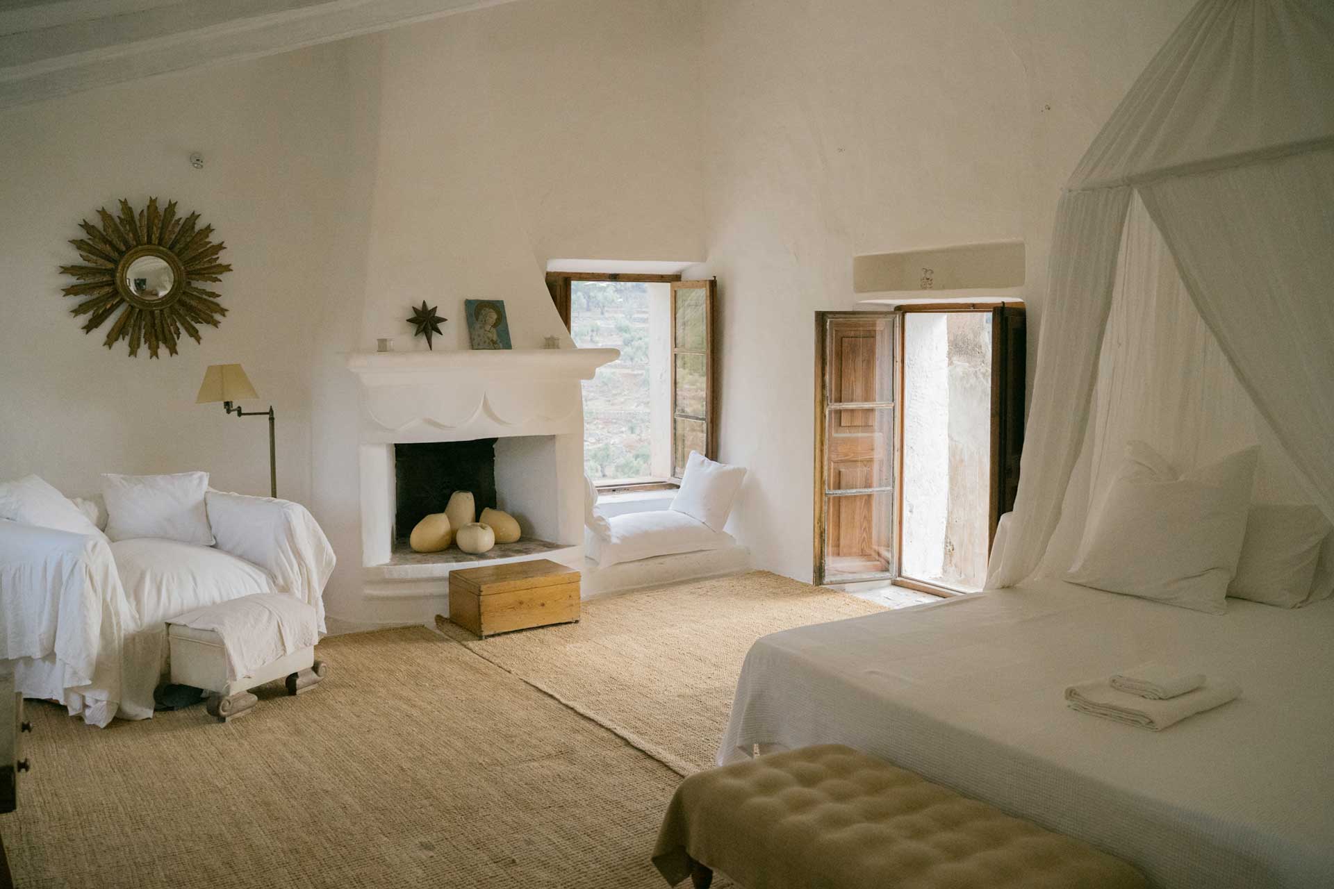 chambre avec poutres maison Majorque San Rullan chambre avec poutres maison Majorque San Rullan