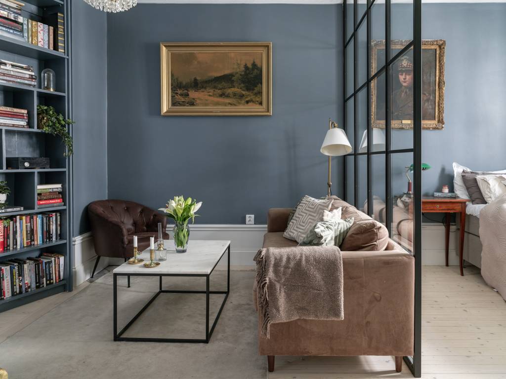salon et chambre avec verrière studio 43m2 salon et chambre avec verrière studio 43m2