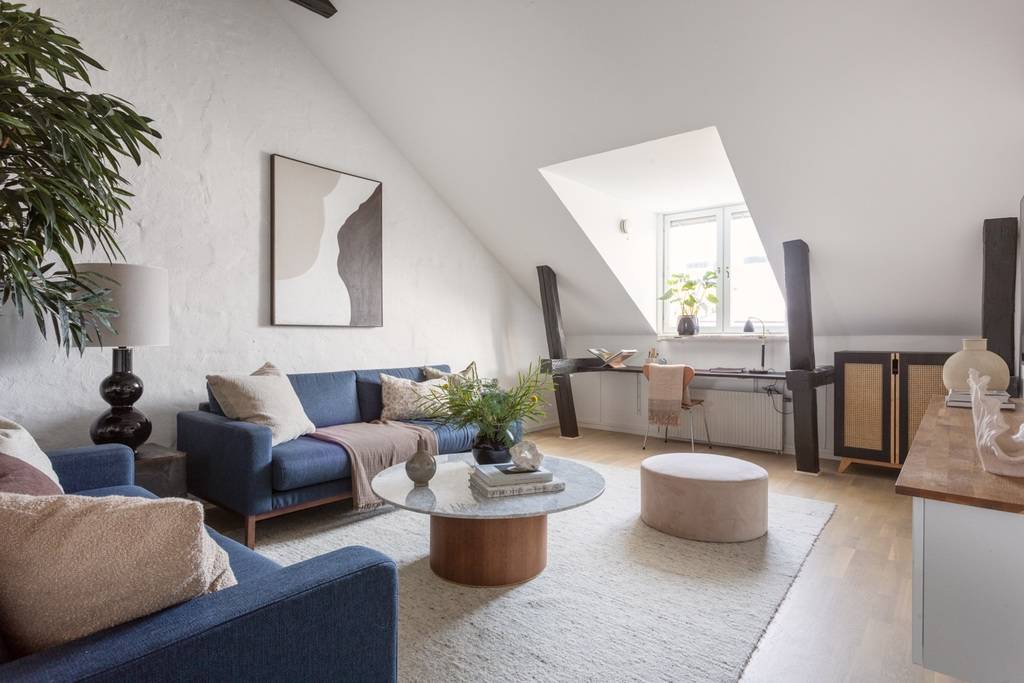 salon mansardé appartement sous combles