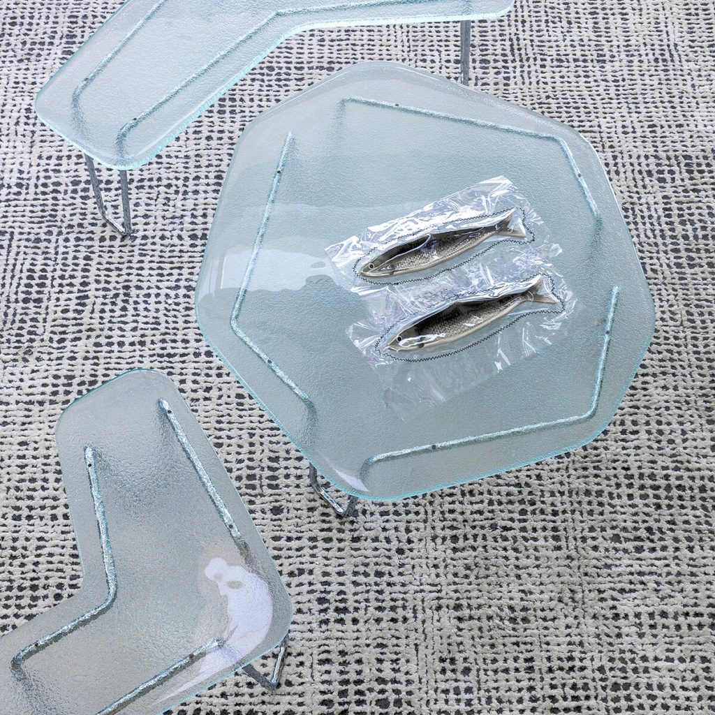 table basse verre collection OTTO Nomad Escape collaboration Catalogue AM PM 2025