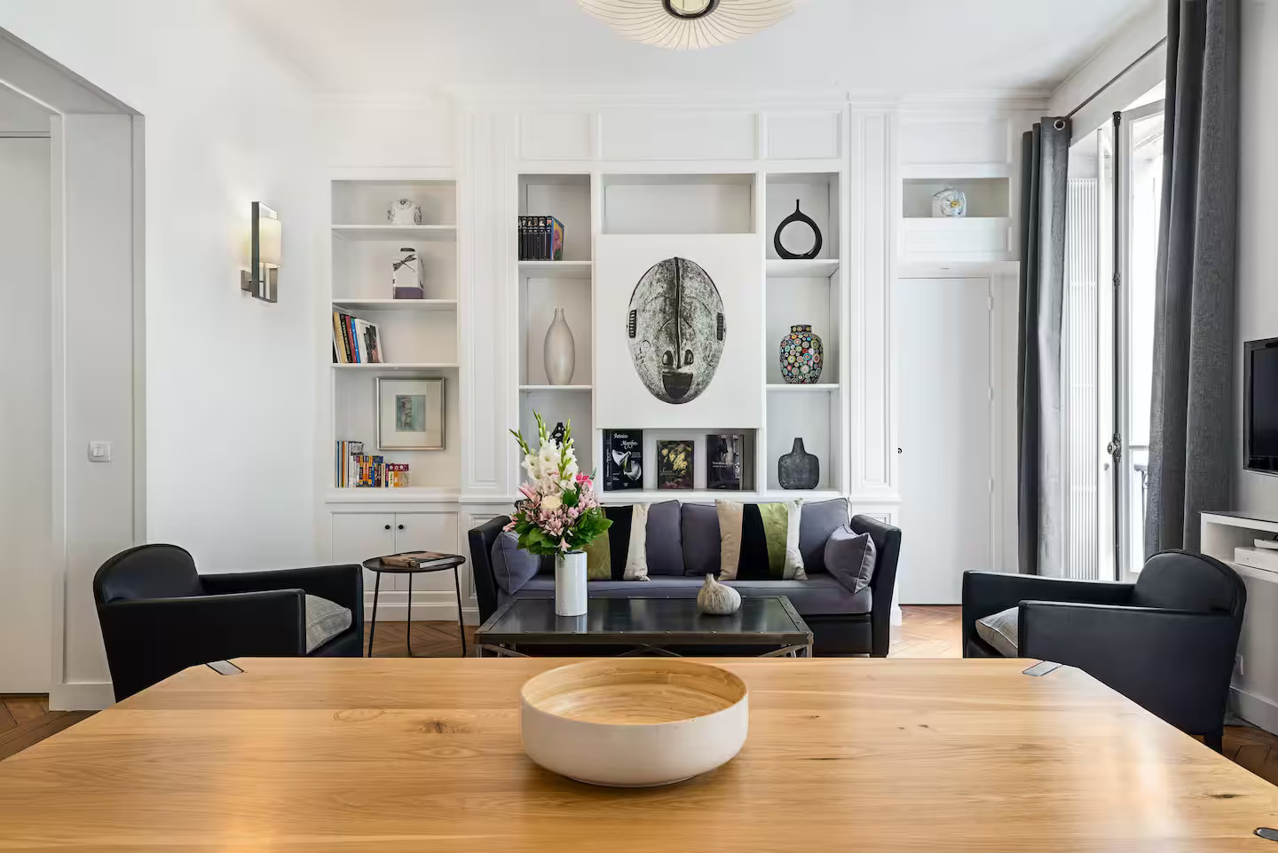 salon appartement haussmannien Paris