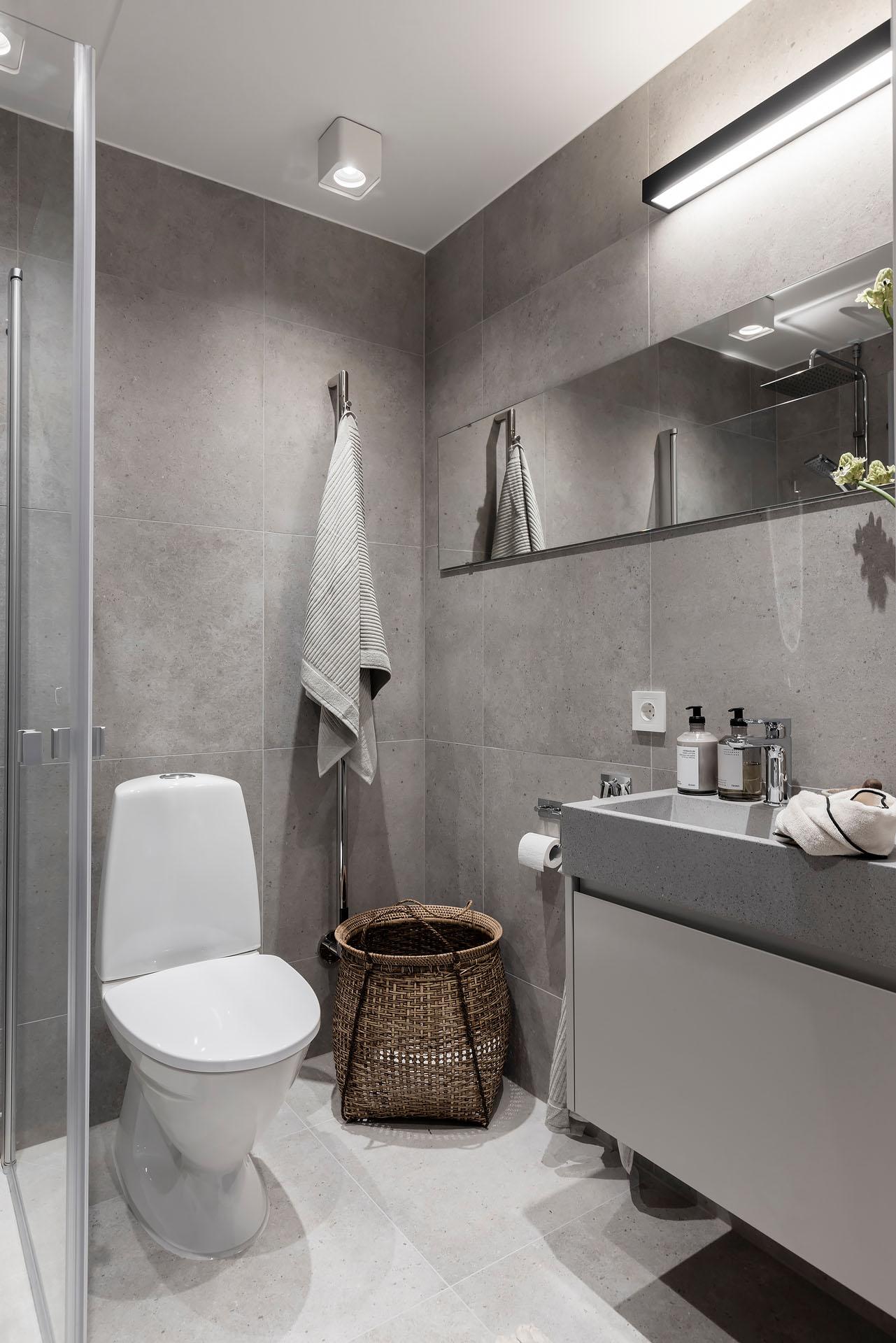 salle de bain moderne grise