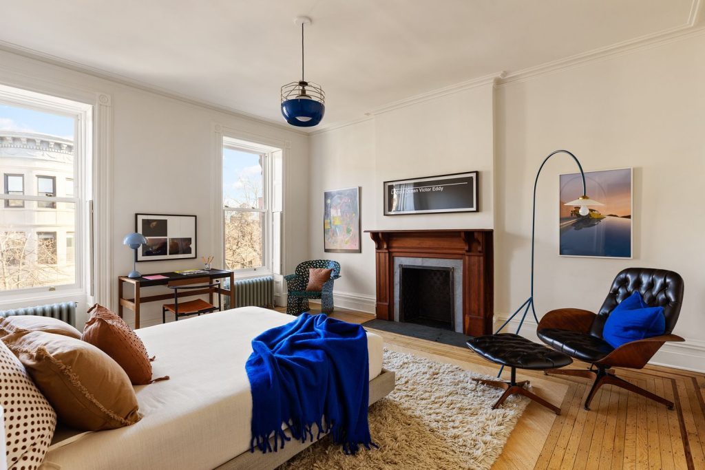 chambre avec cheminée maison de ville Brooklyn
