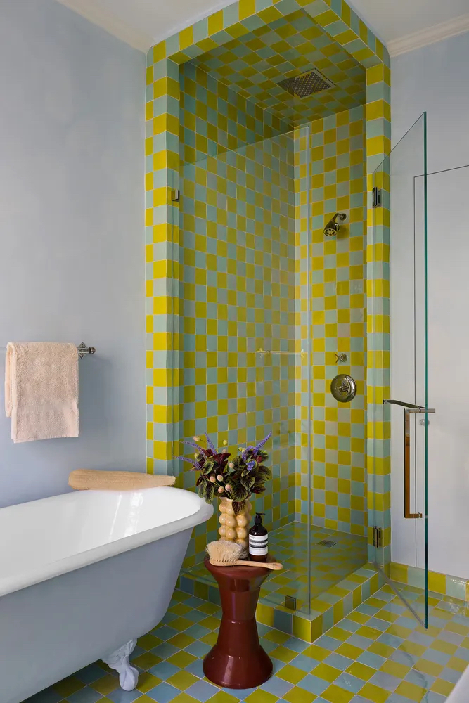 salle de bain rétro maison de ville Brooklyn