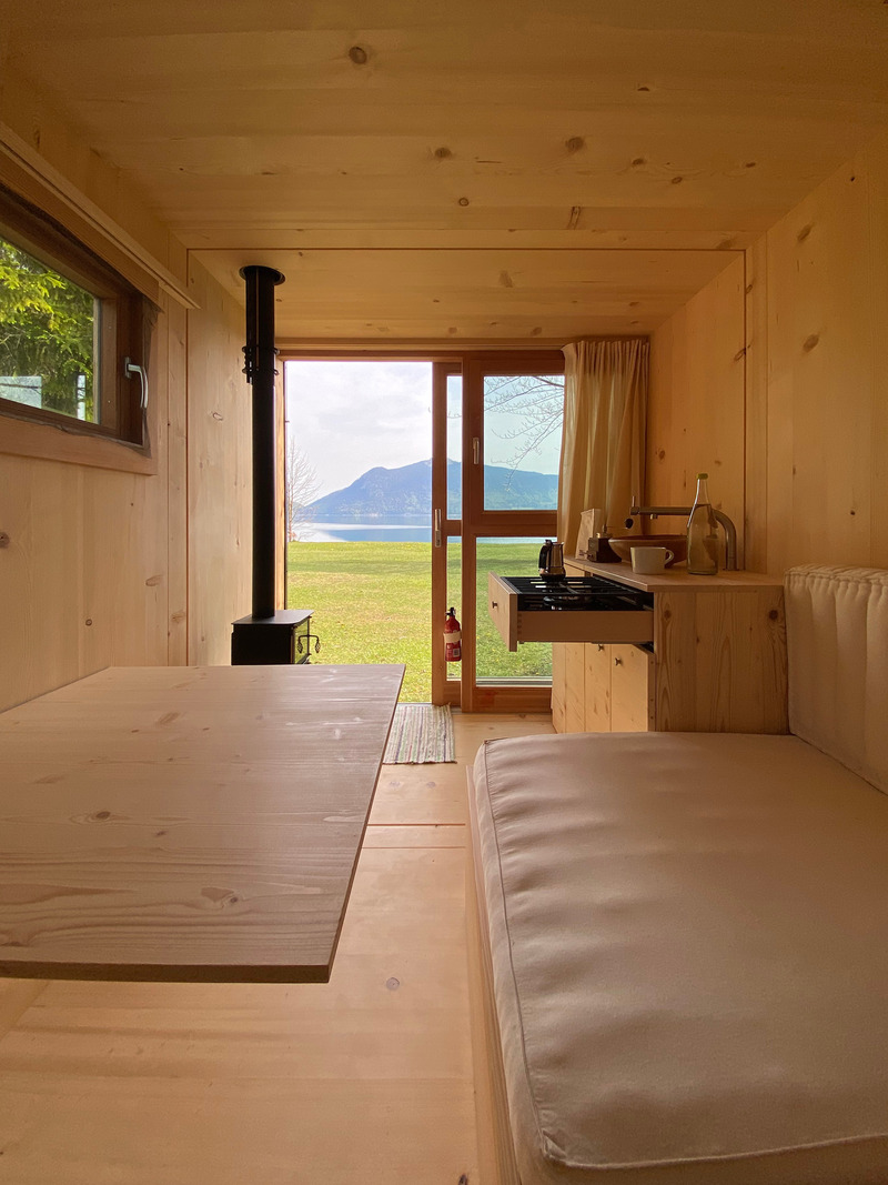 intérieur petite maison 6m2 mobile écologique et durable Cocoon Freelancer