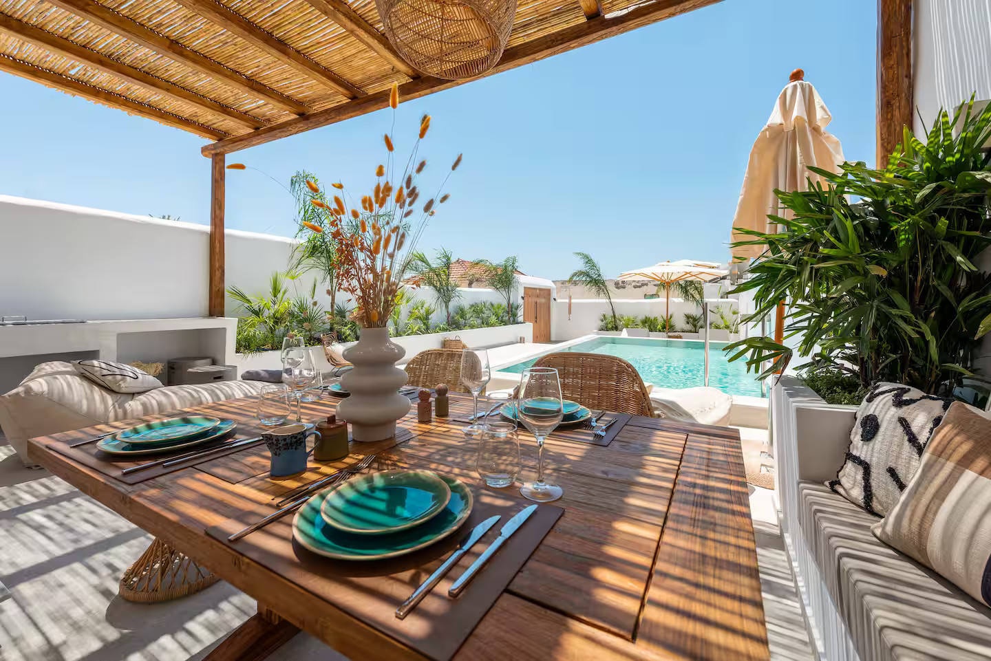 terrasse avec pergola bois