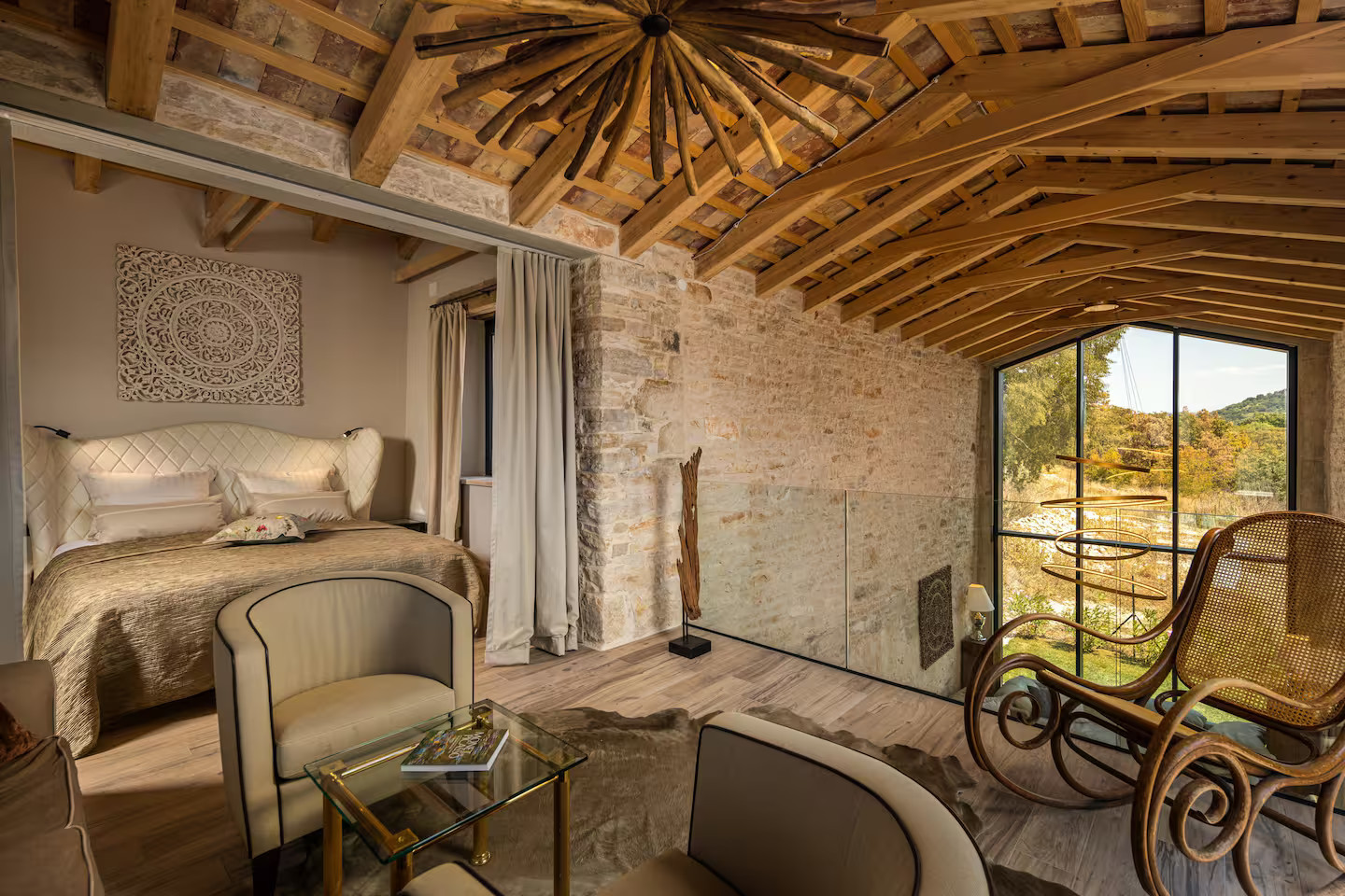 chambre sur mezzanine maison en pierres rénovée Croatie, Villa la Vinella chambre sur mezzanine maison en pierres rénovée Croatie, Villa la Vinella