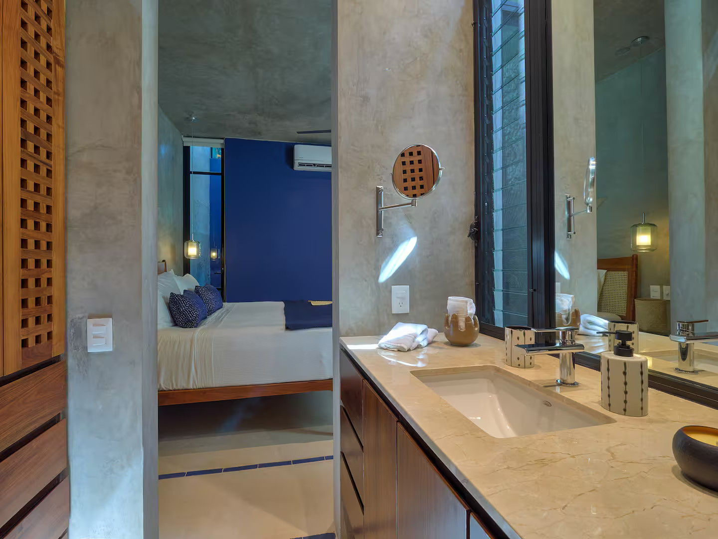 chambre avec salle de bain maison Mexique Casa El Nido Santa Lucia