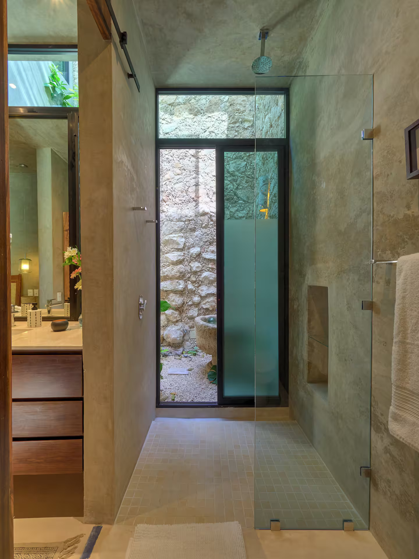 salle de bain maison Mexique Casa El Nido Santa Lucia