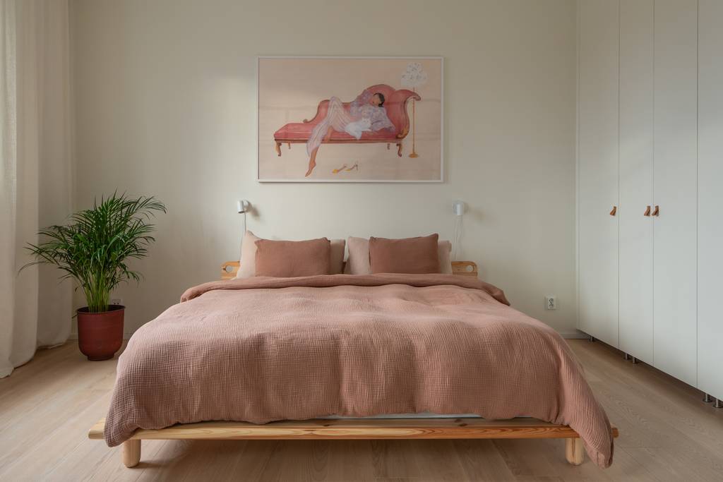 chambre contemporaine décoration rose