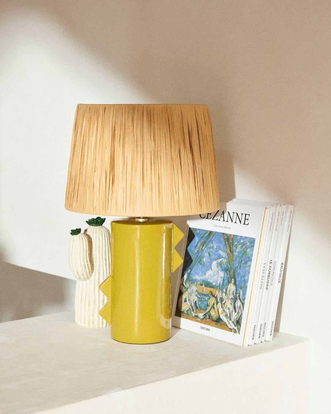 lampe pied jaune abat-jour raphia lampe pied jaune abat-jour raphia