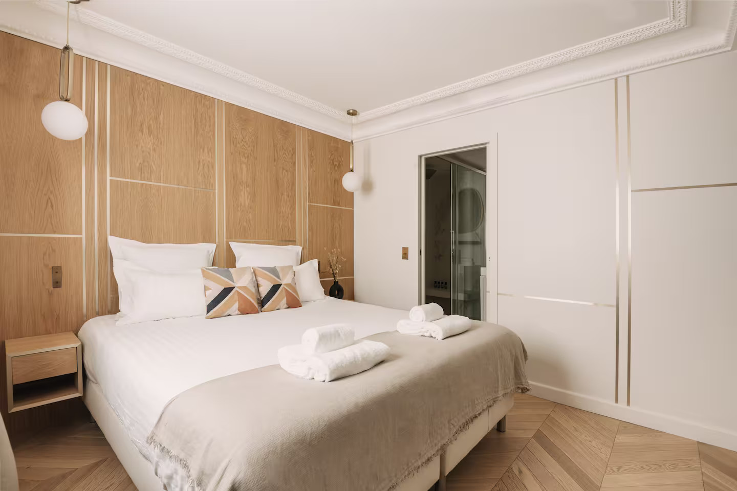 chambre décoration contemporaine appartement 65m2 Paris