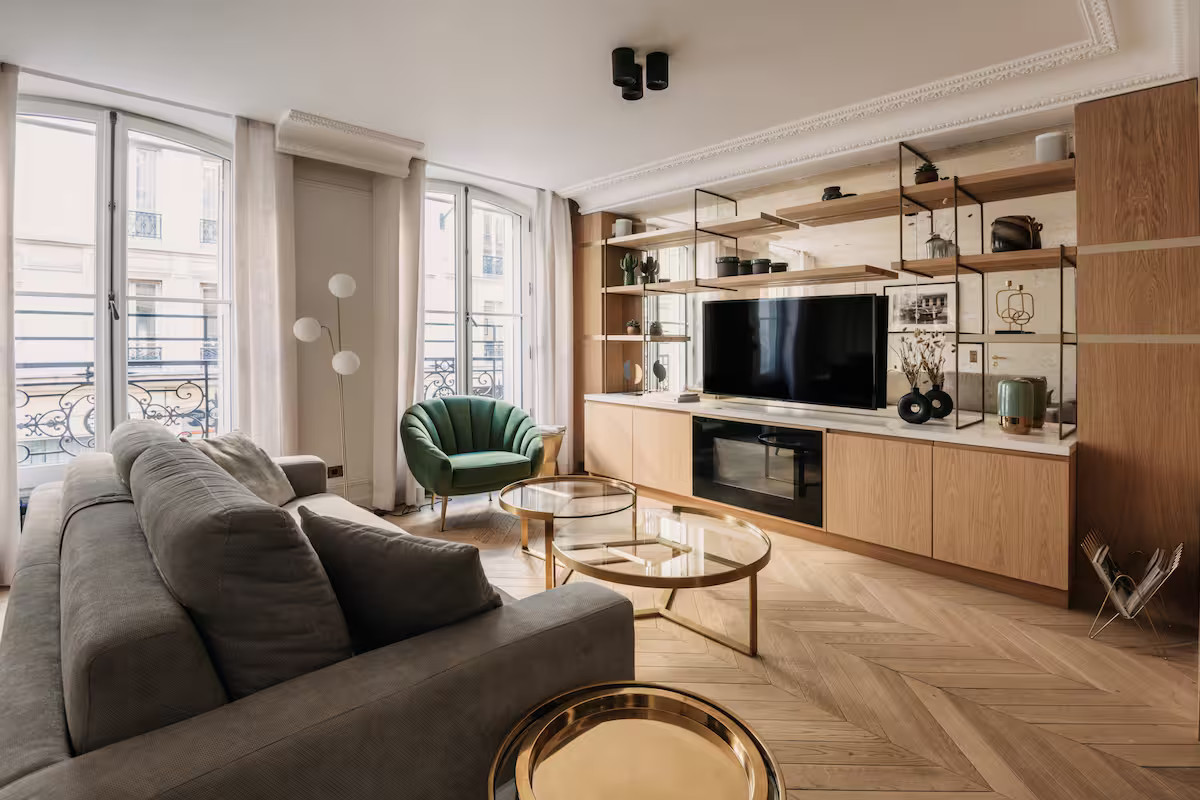 salon décoration contemporaine appartement de 65m2 à Paris