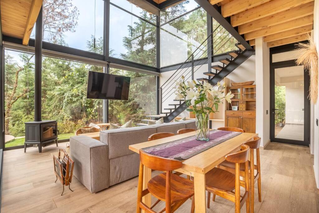 salon maison en bois contemporaine