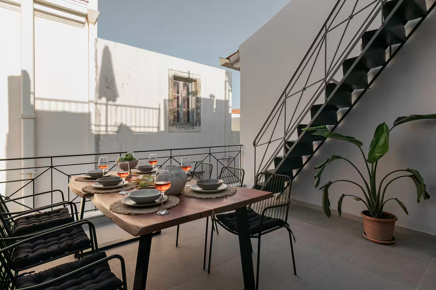 terrasse maison en pierres Soleil Boutique House Crète
