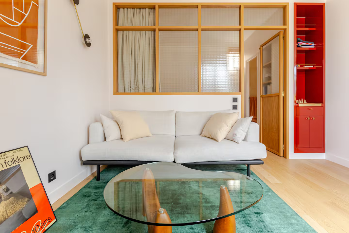 salon avec verrière deux-pièces Paris