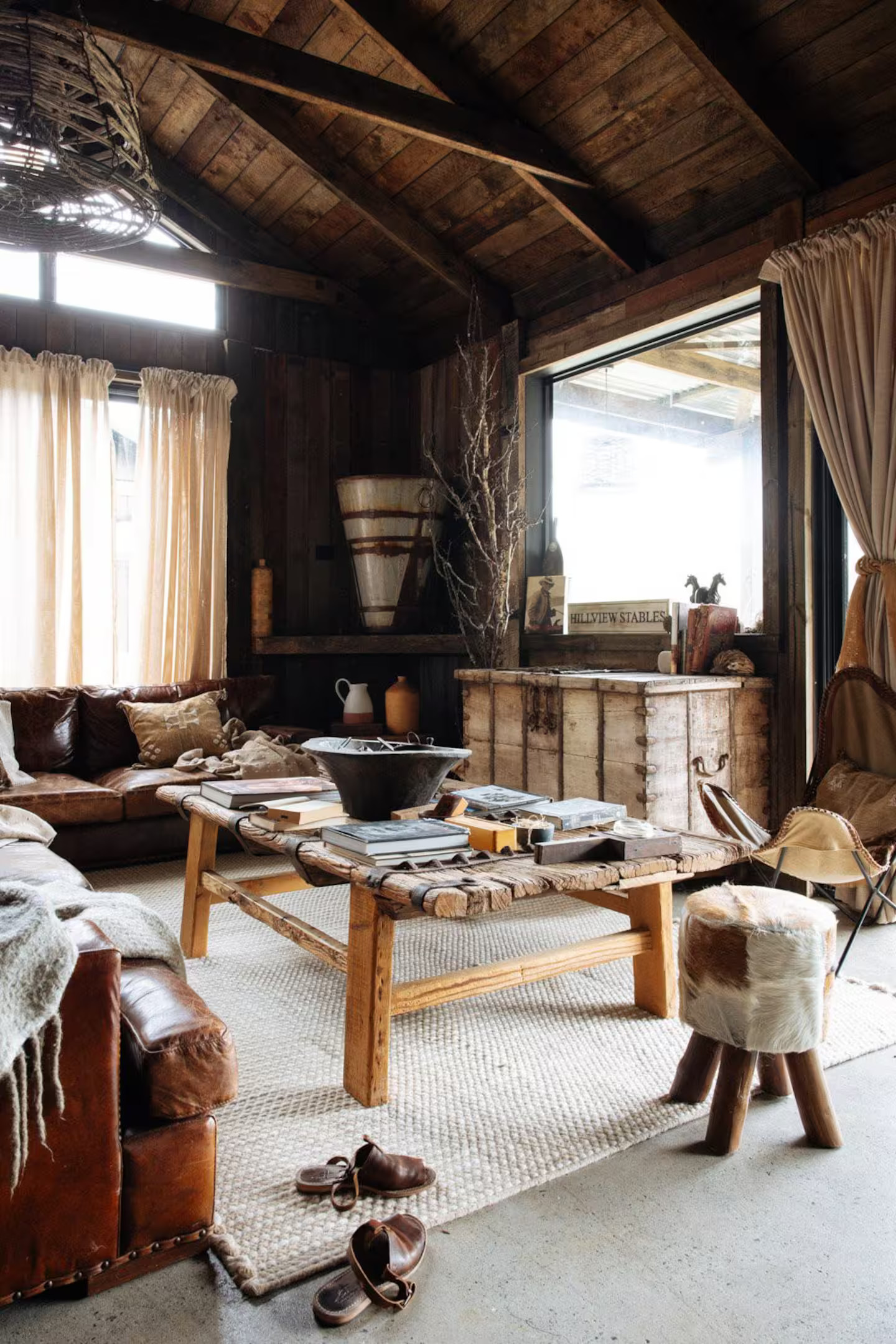 salon maison rustique chic Hillview Stables Australie salon maison rustique chic Hillview Stables Australie