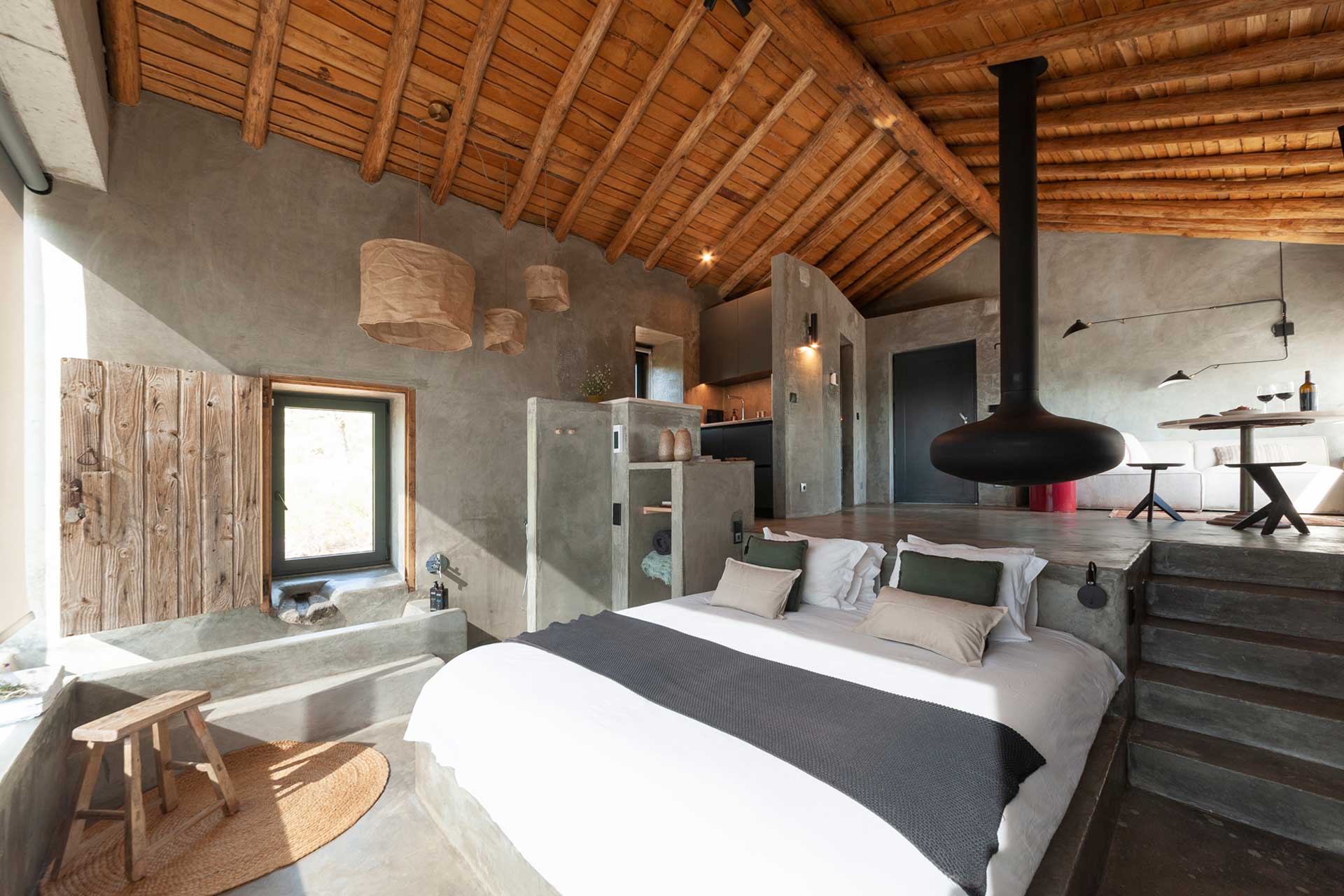 chambre et salon avec cheminée Focus maison contemporaine Vigias chambre et salon avec cheminée Focus maison contemporaine Vigias