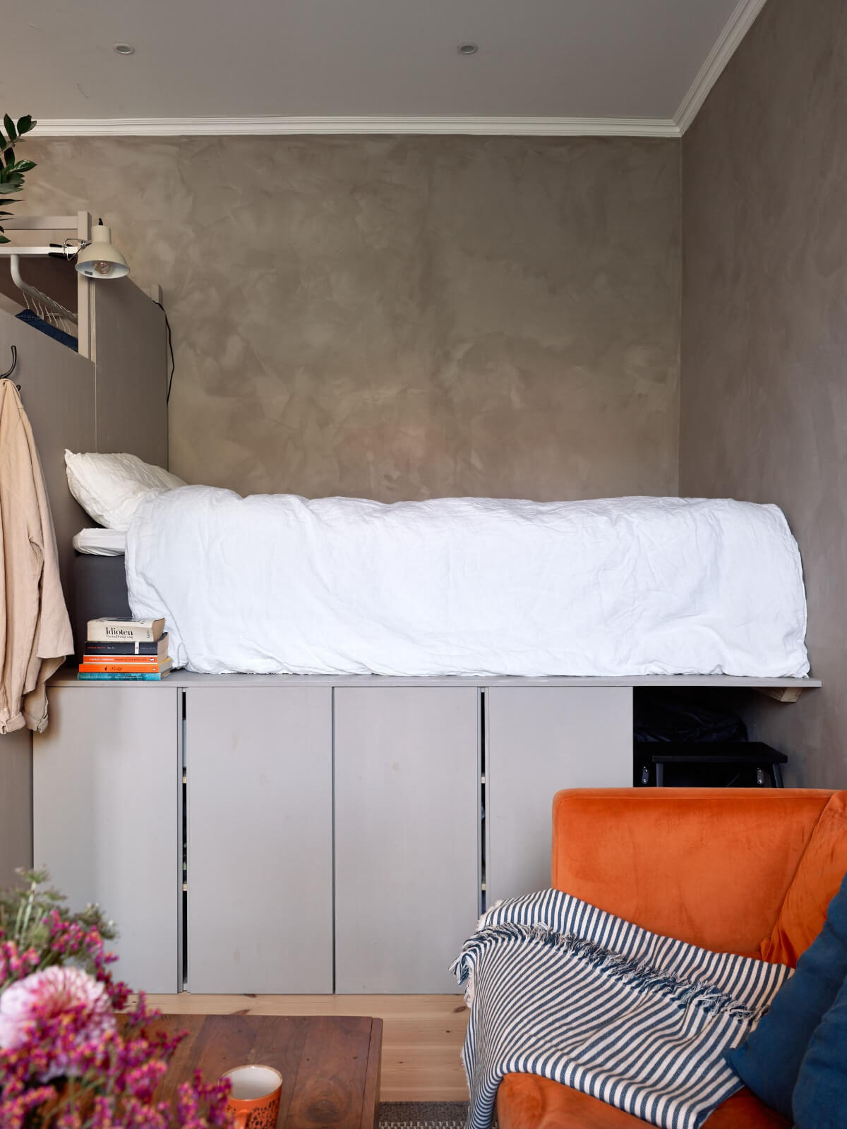 salon et zone chambre studio 32m2
