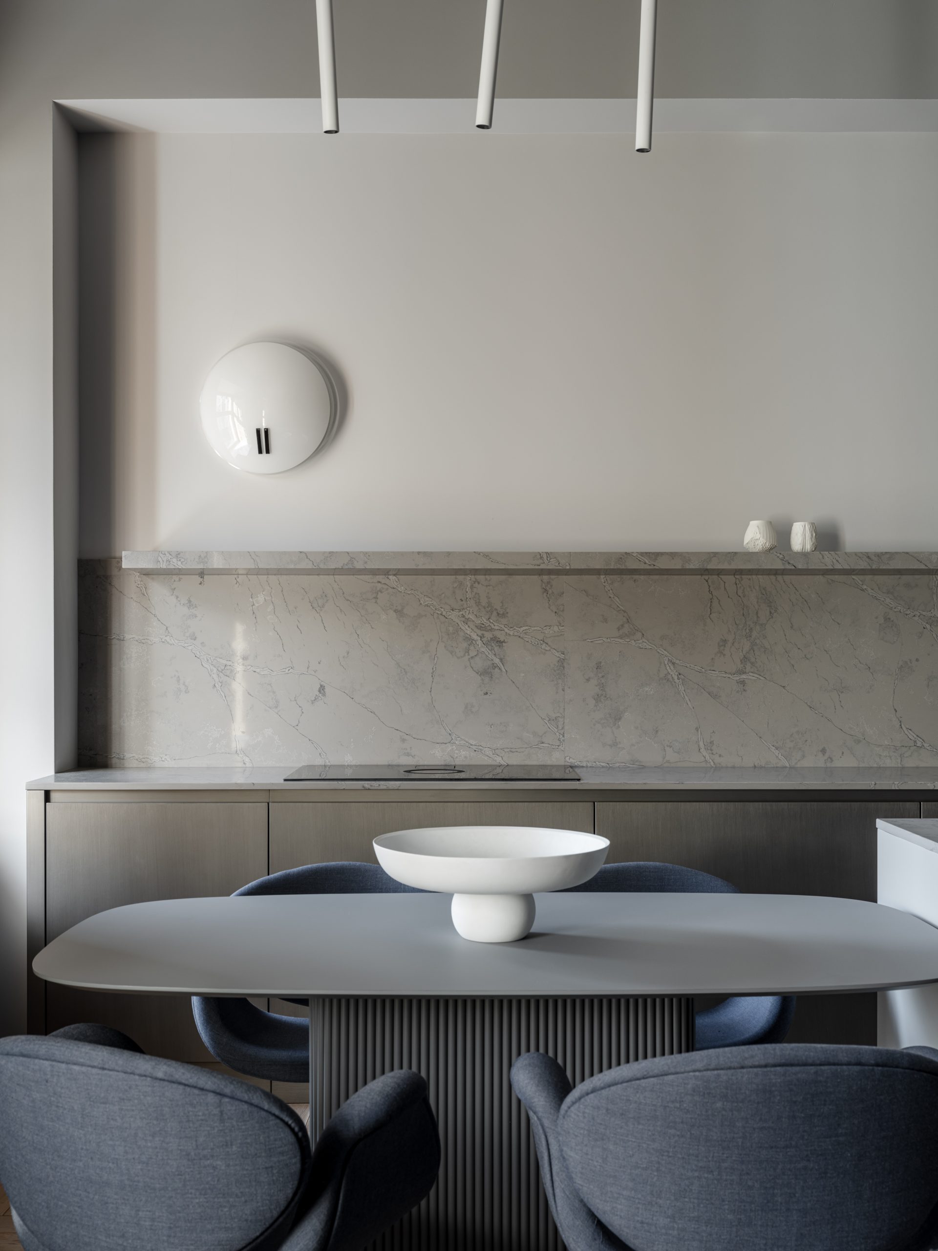 salle à manger et cuisine ouverte décoration design grise salle à manger et cuisine ouverte décoration design grise