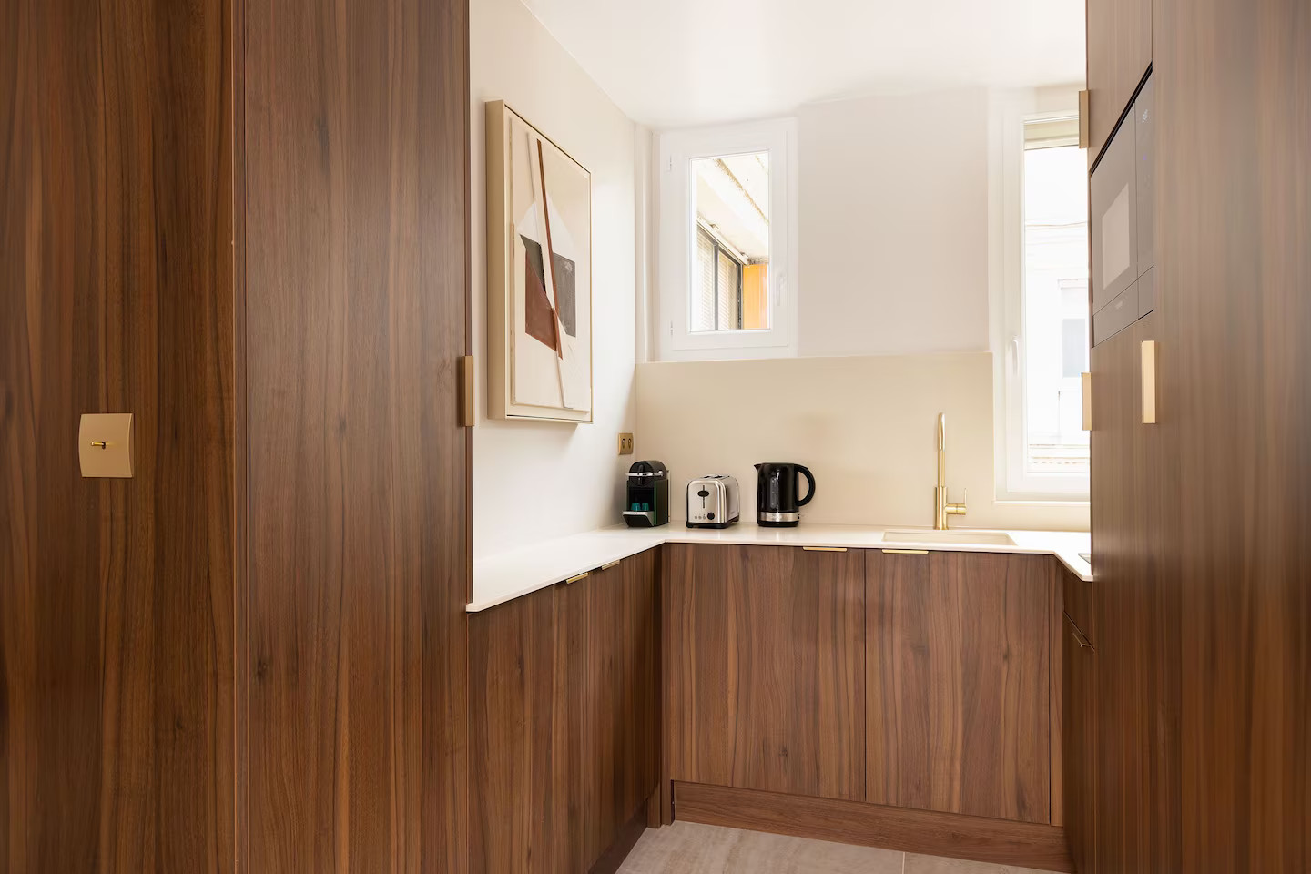 cuisine noyer appartement 42m2 Paris