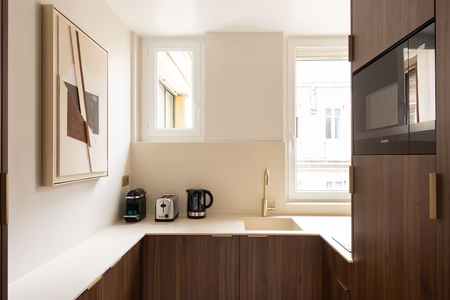 cuisine noyer appartement 42m2 Paris