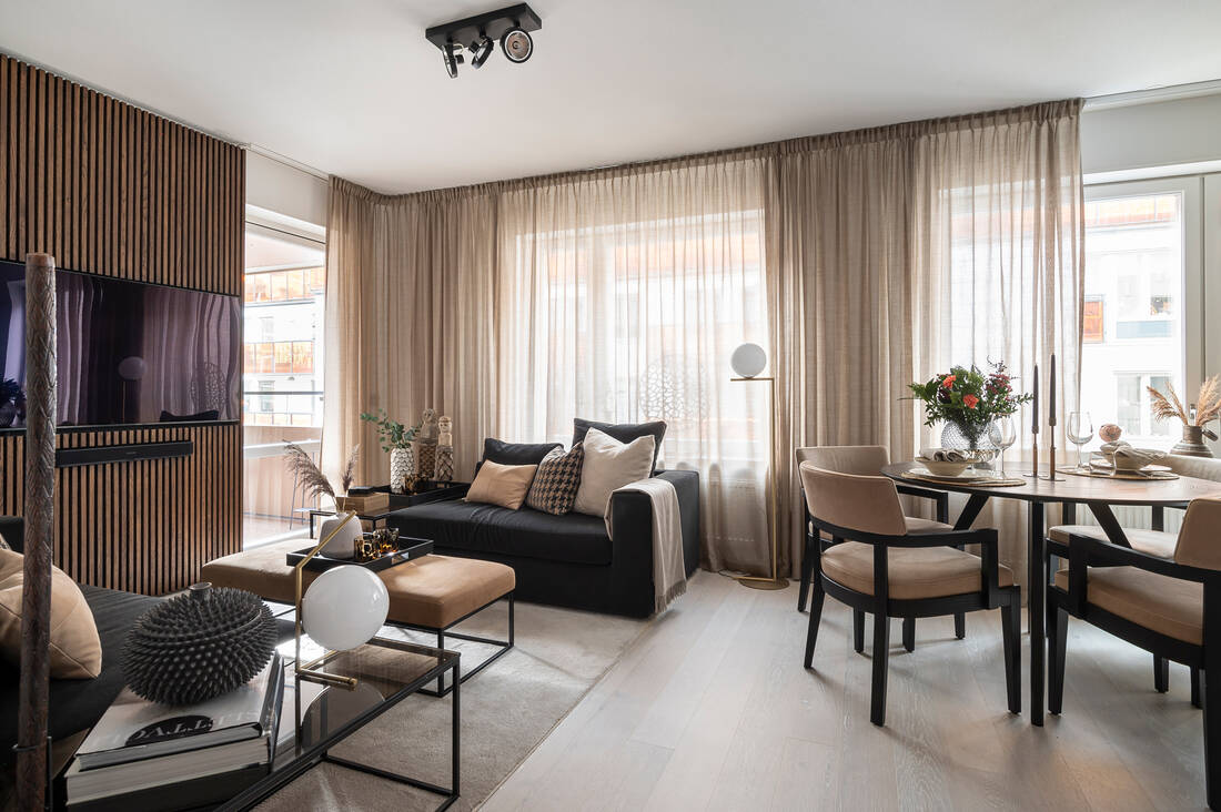 salon décoration contemporaine deux-pièces de 46m2