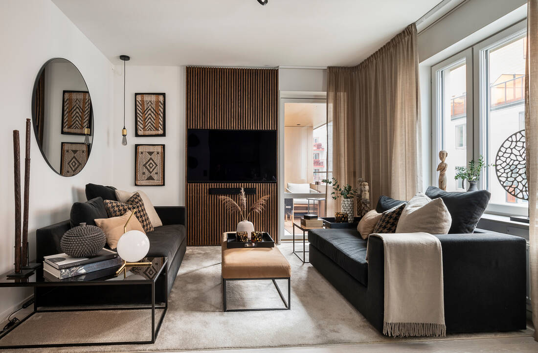 salon décoration contemporaine deux-pièces de 46m2