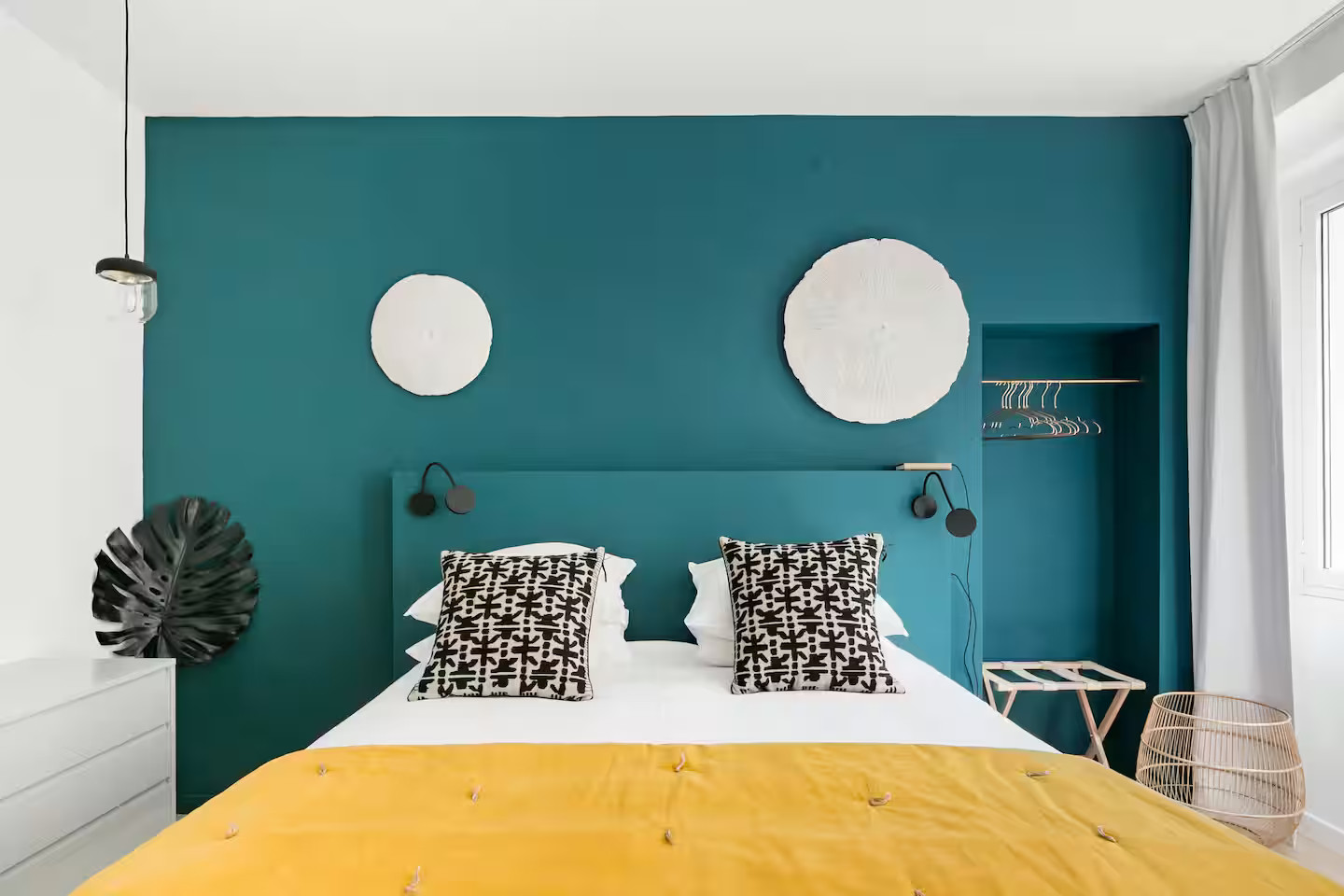 chambre bleue et jaune