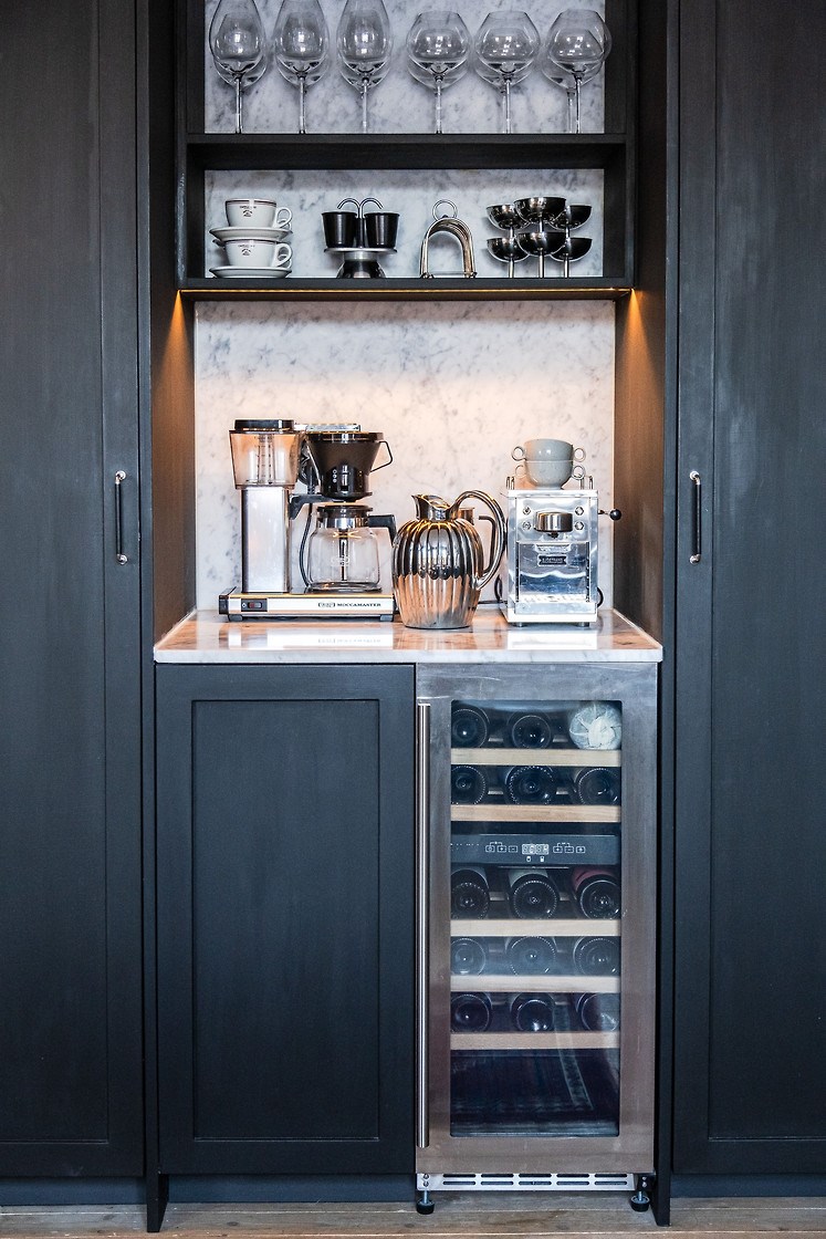 espace barista dans cuisine bleue décoration scandinave espace barista dans cuisine bleue décoration scandinave