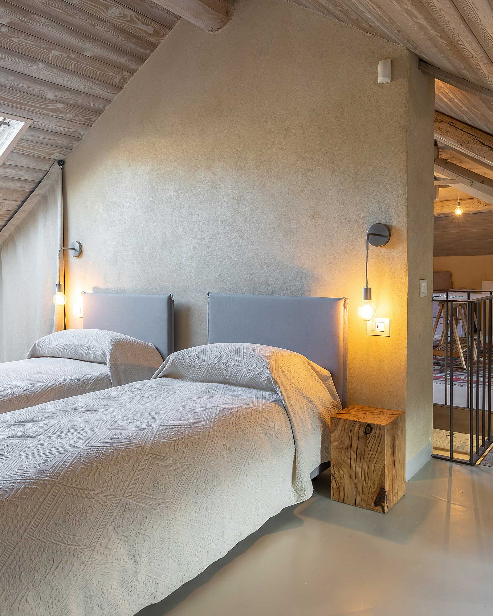 chambre mansardée à deux lits Casa Moscata chambre mansardée à deux lits Casa Moscata