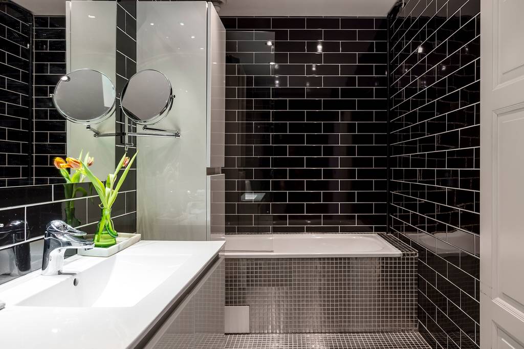 salle de bain noire et blanche salle de bain noire et blanche