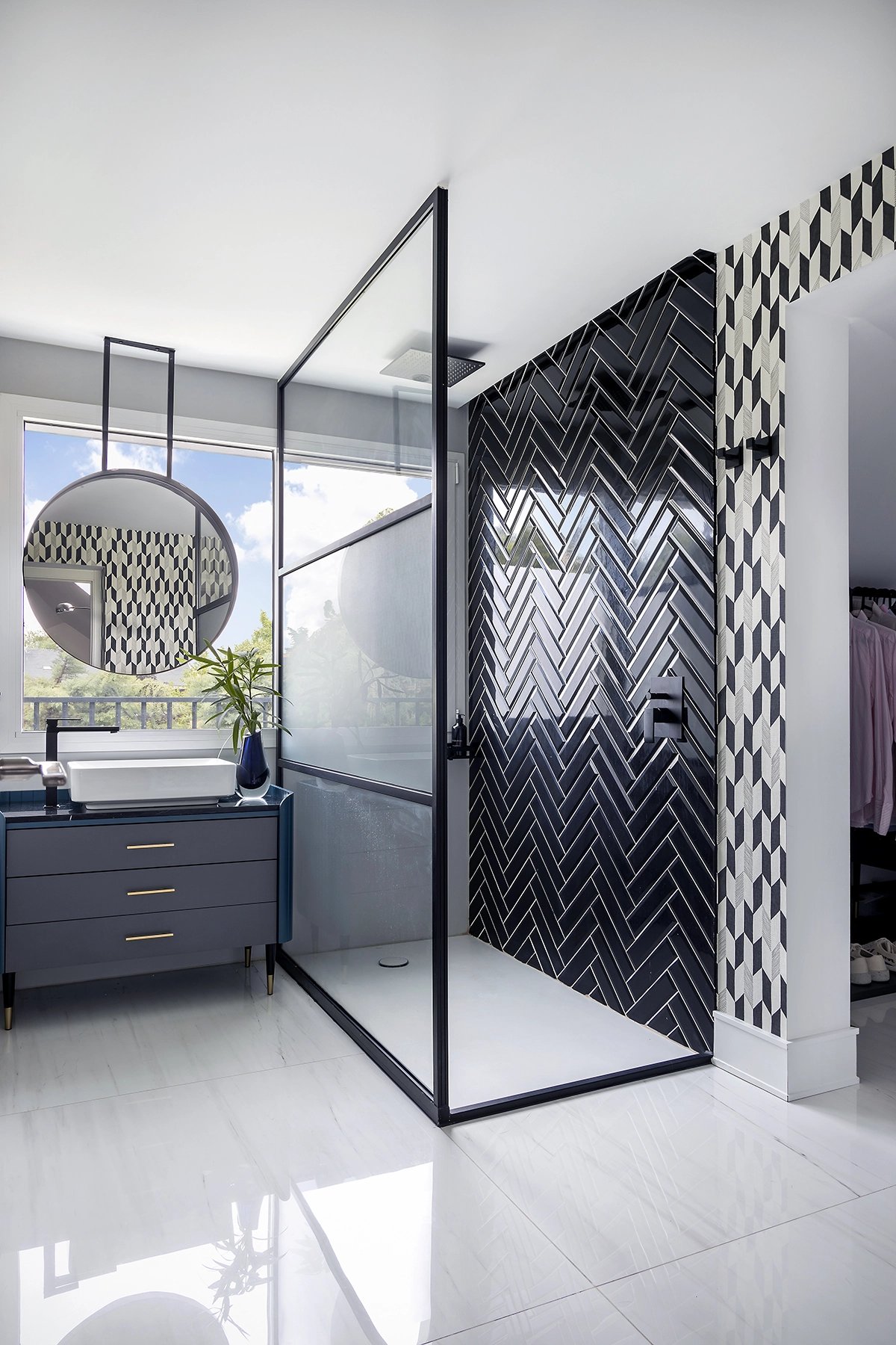 salle de bain décoration contemporaine grise et noire salle de bain décoration contemporaine grise et noire