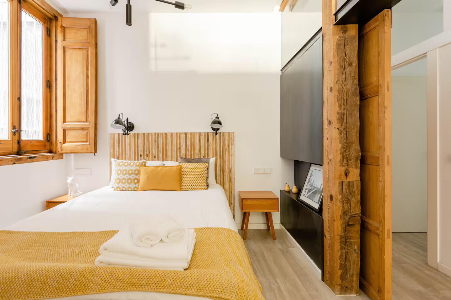 chambre avec poutres appartement Madrid chambre avec poutres appartement Madrid