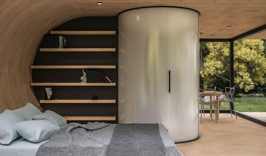 chambre petite maison 48m2 Wave cabin Stelios Mousarris chambre petite maison 48m2 Wave cabin Stelios Mousarris