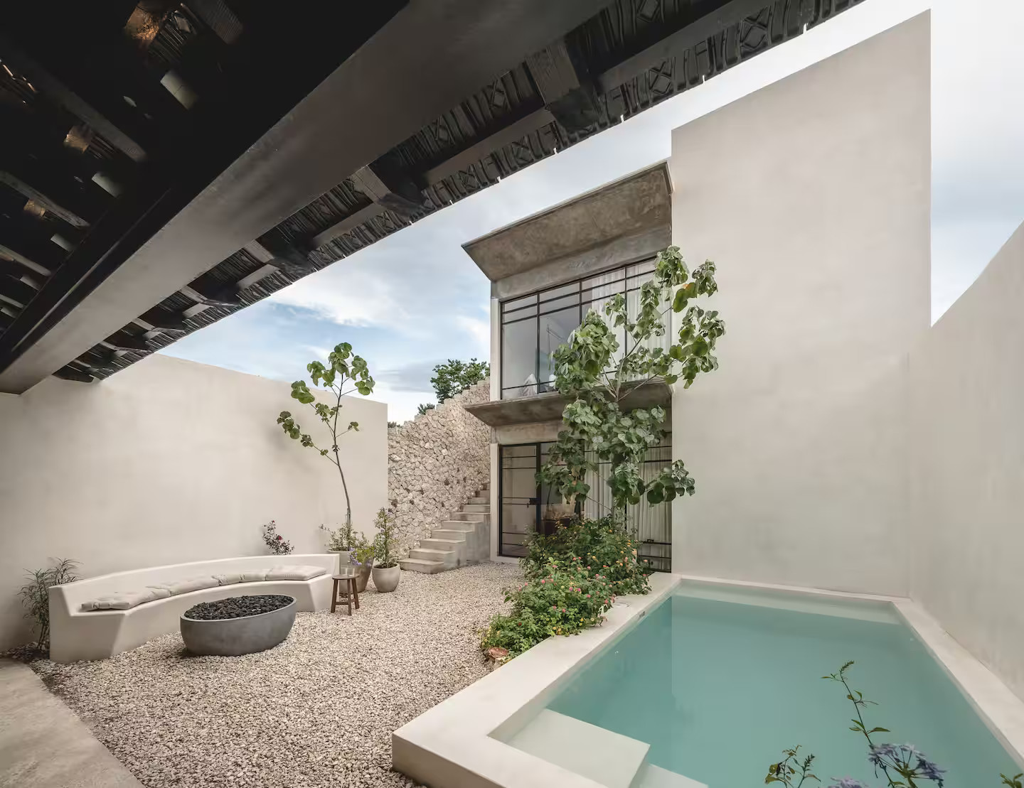 jardin avec piscine maison Mexique La Pausa jardin avec piscine maison Mexique La Pausa